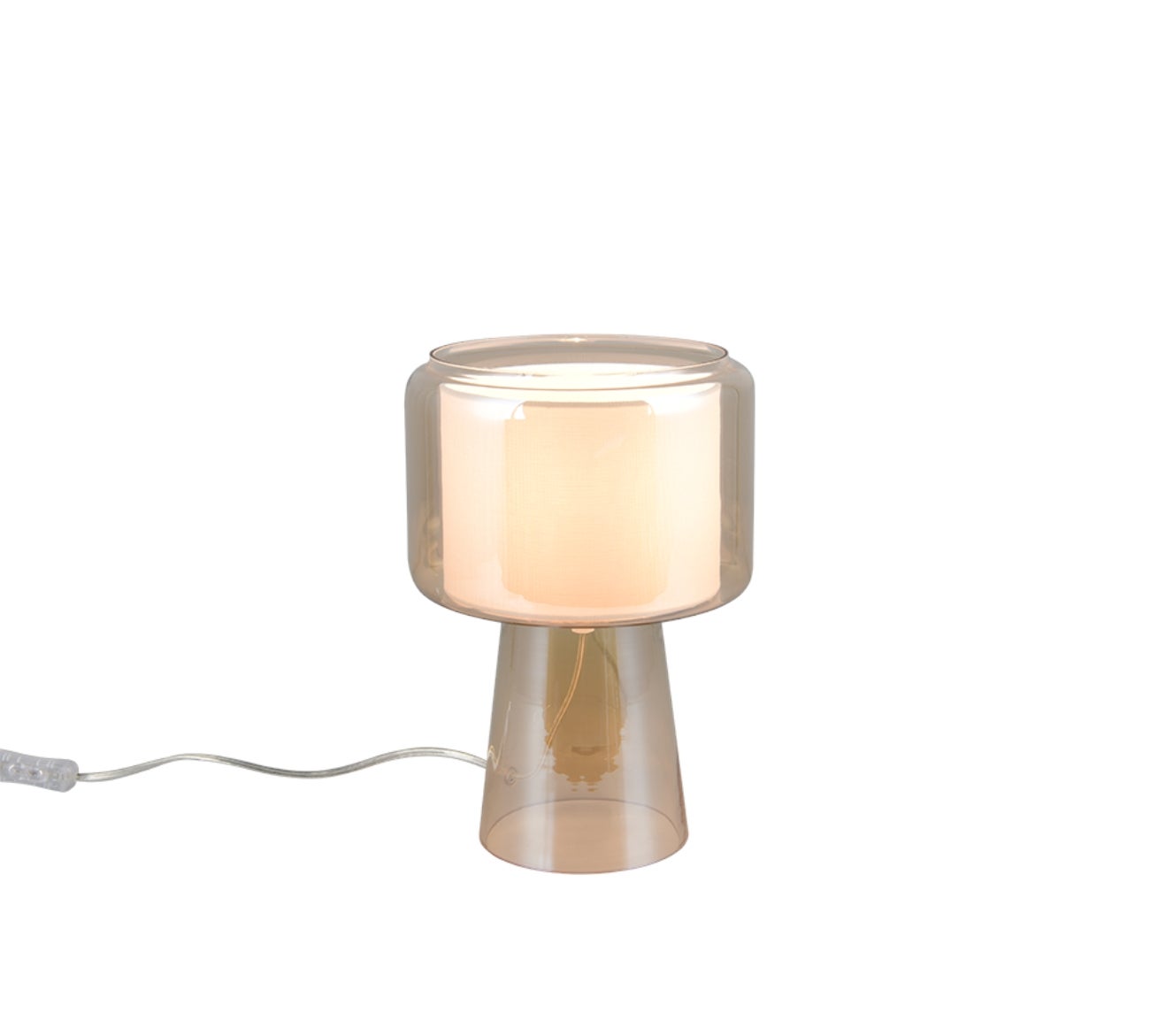 Lampa stołowa ROCKA 1xE14x10W szkło miedziana wym:29x20x20cm IP20 Trio