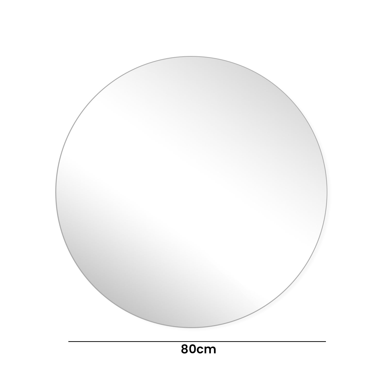 Okrągłe lustro łazienkowe 80cm bez LED, szkło hartowane antywybuchowe HD, lustro ścienne wodoodporne, antykorozyjne i antyoksydacyjne