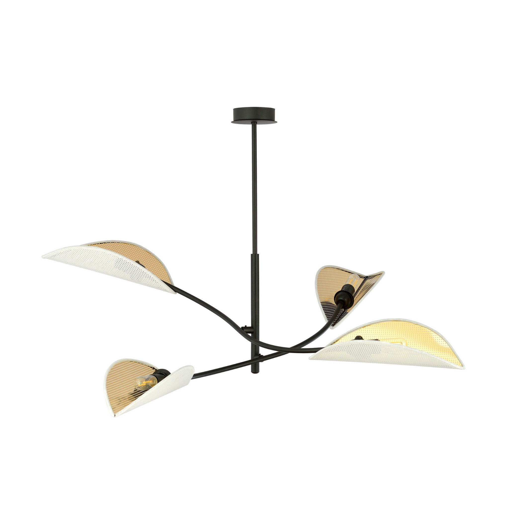 Lampa sufitowa Emibig 4xE14 40W LOTUS 4 WHITE/GOLD 1107/4