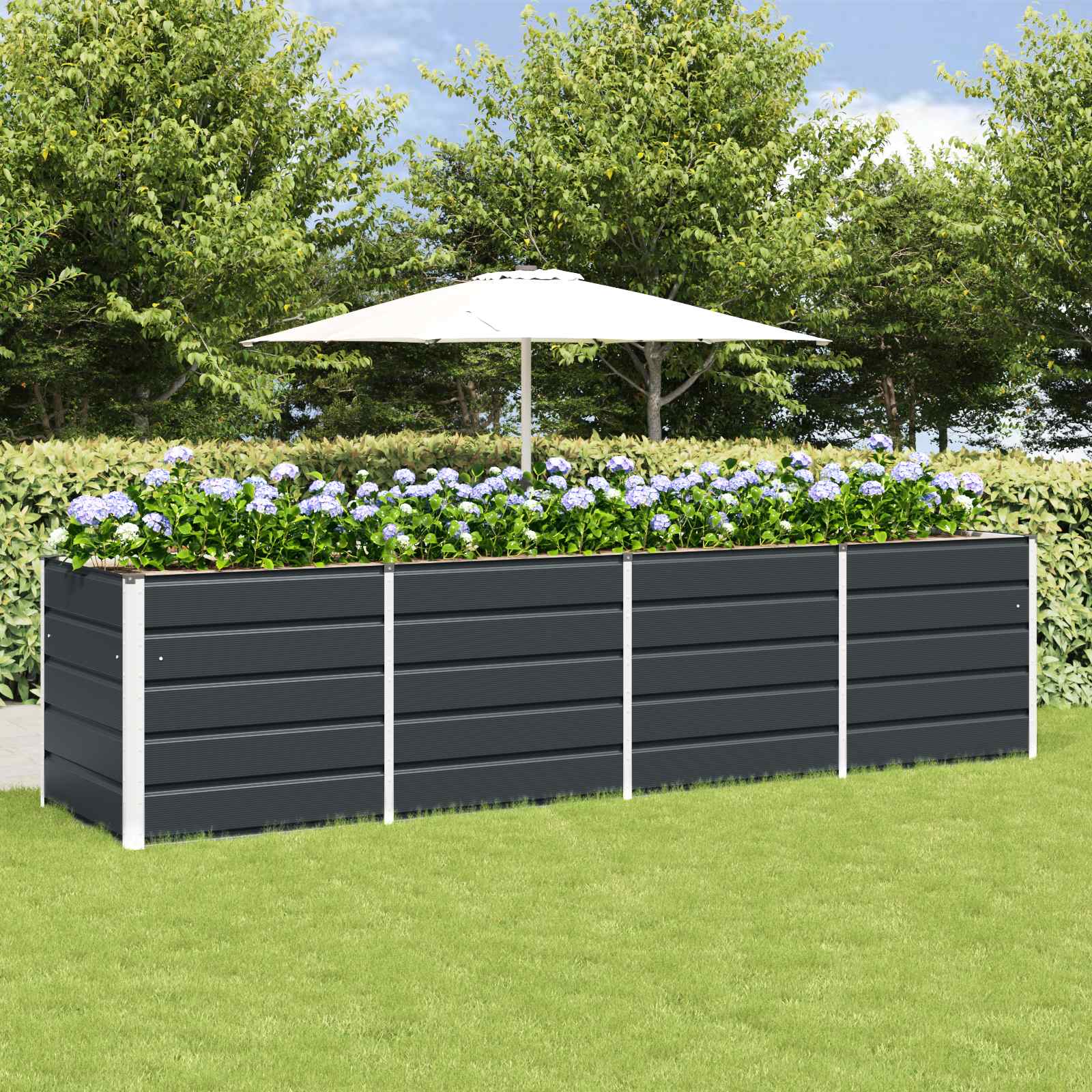 Donica Antracyt 320 x 80 x 75 cm Stal vidaXL