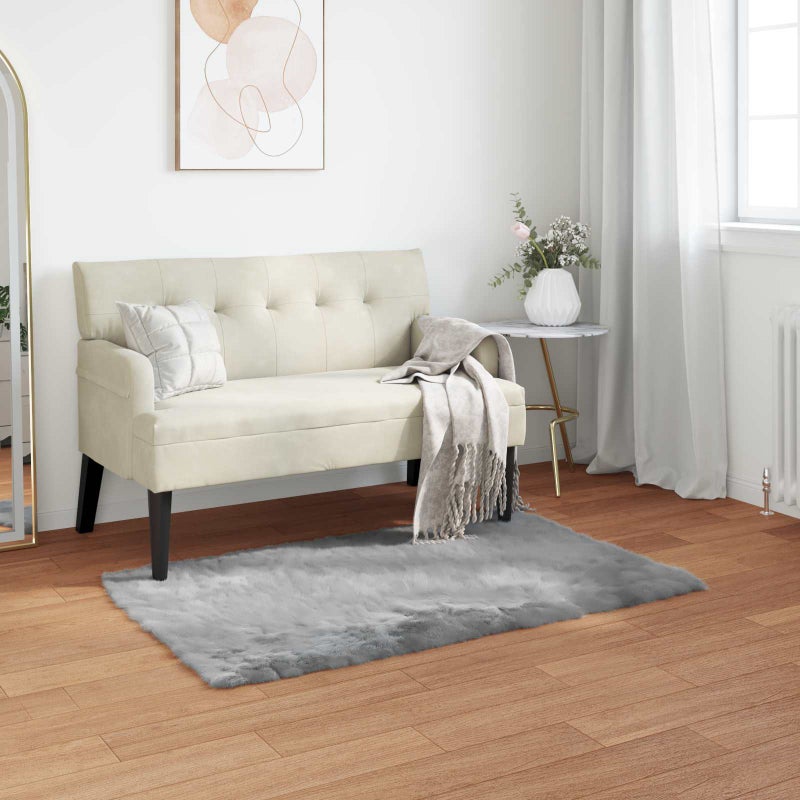 Dywan z sztucznej owczej skóry TAFALLA Szary 60 x 110 cm vidaXL
