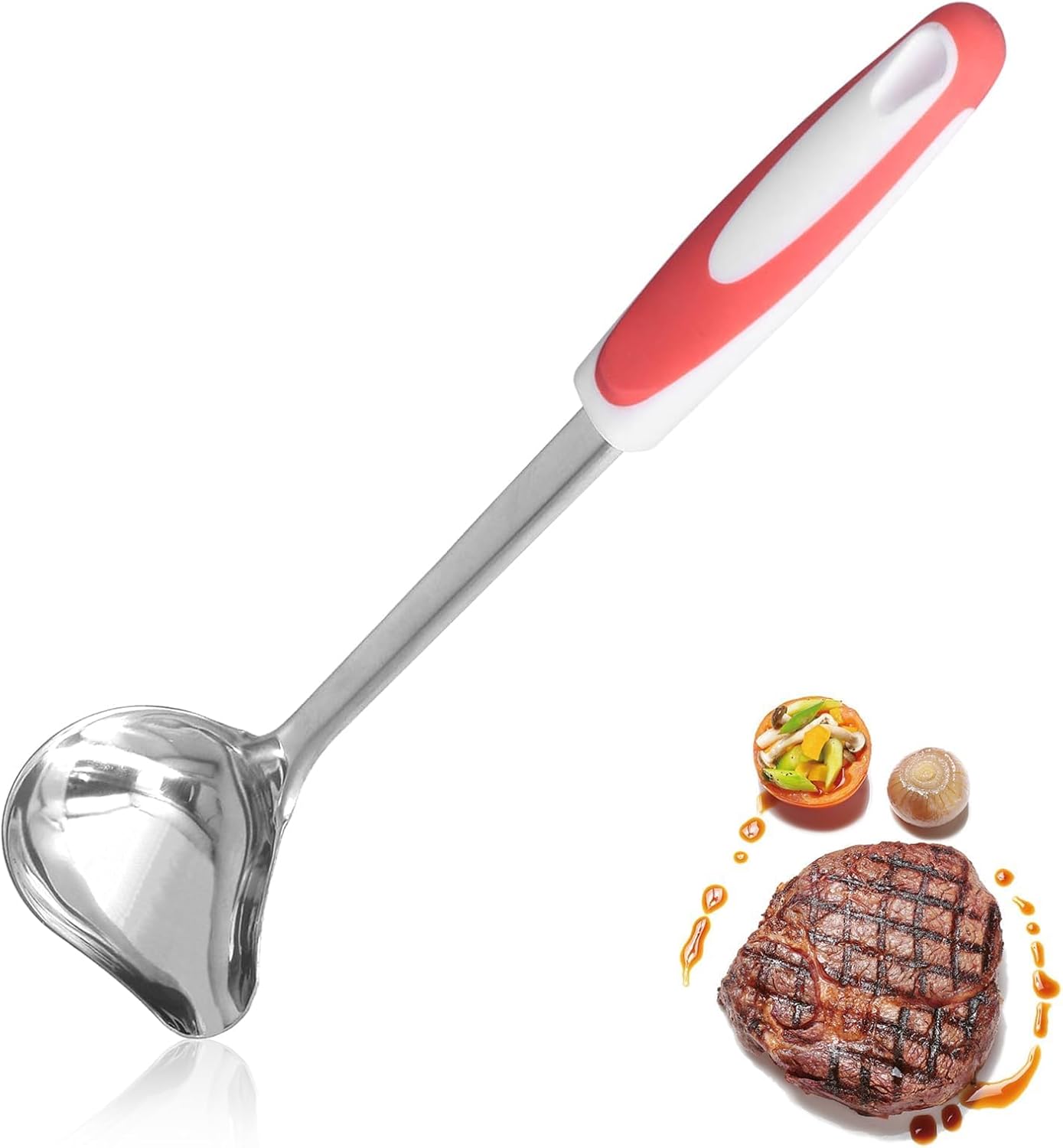 Stalowa chochla do sosu, chochla do konserw, łyżka do oleju, chochla do sosu z dzióbkiem, łyżka do gotowania