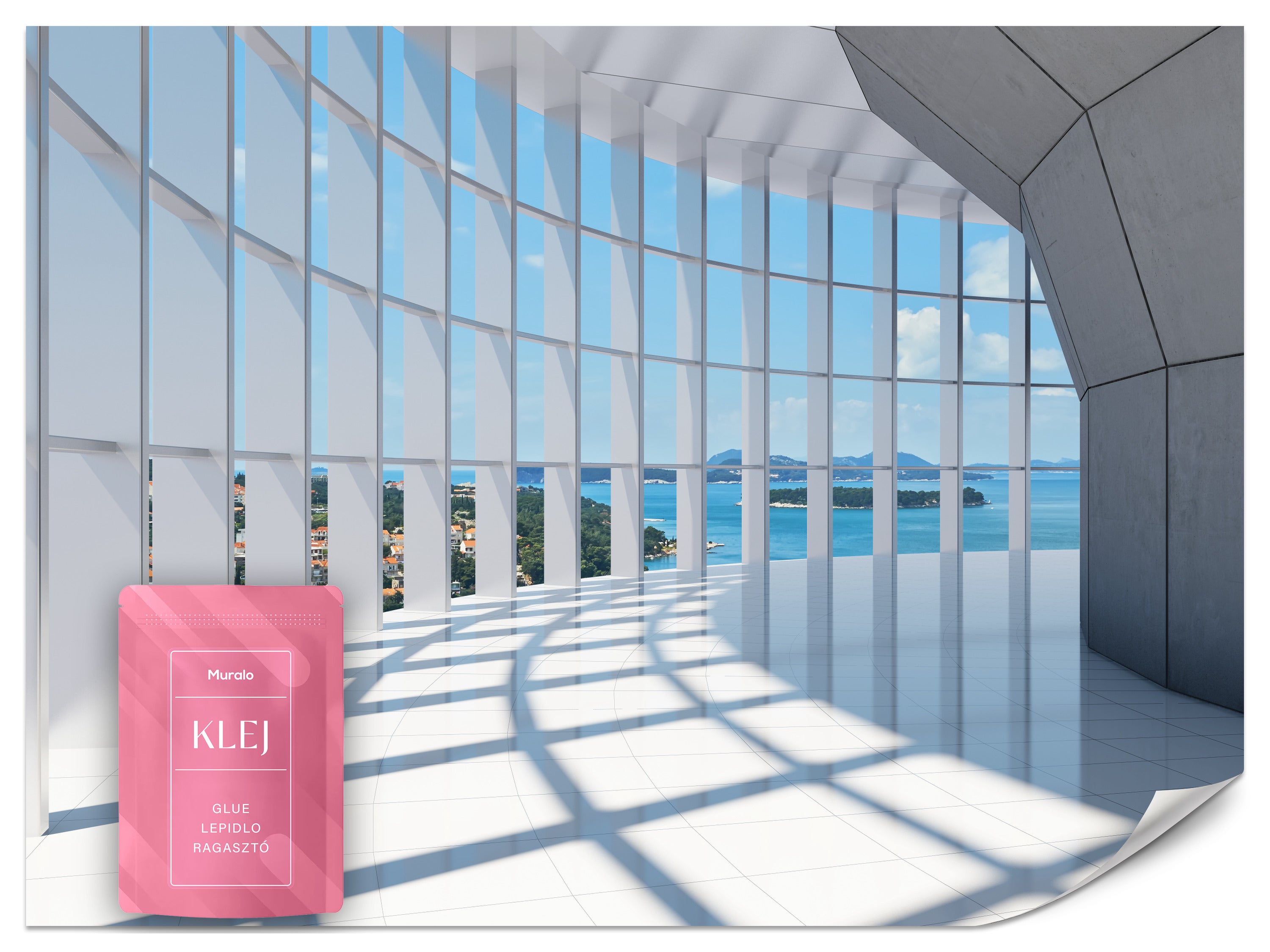 FOTOTAPETA DO BIURA NOWOCZESNY TUNEL EFEKT 3D PEJZAŻ OCEAN WYSPY 300x210