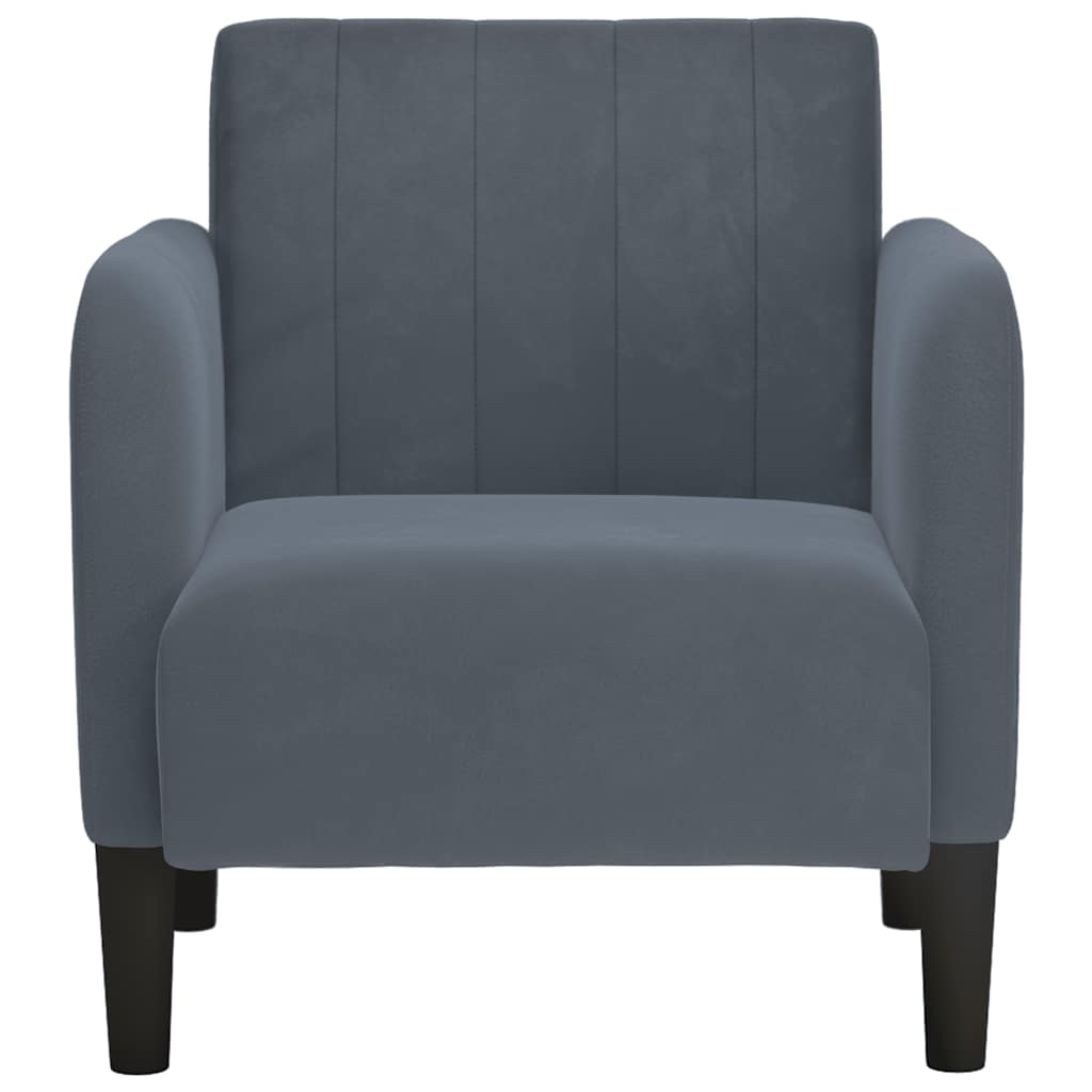 Sofa Fotel z Podłokietnikami Ciemnoszary 54 cm Aksamit