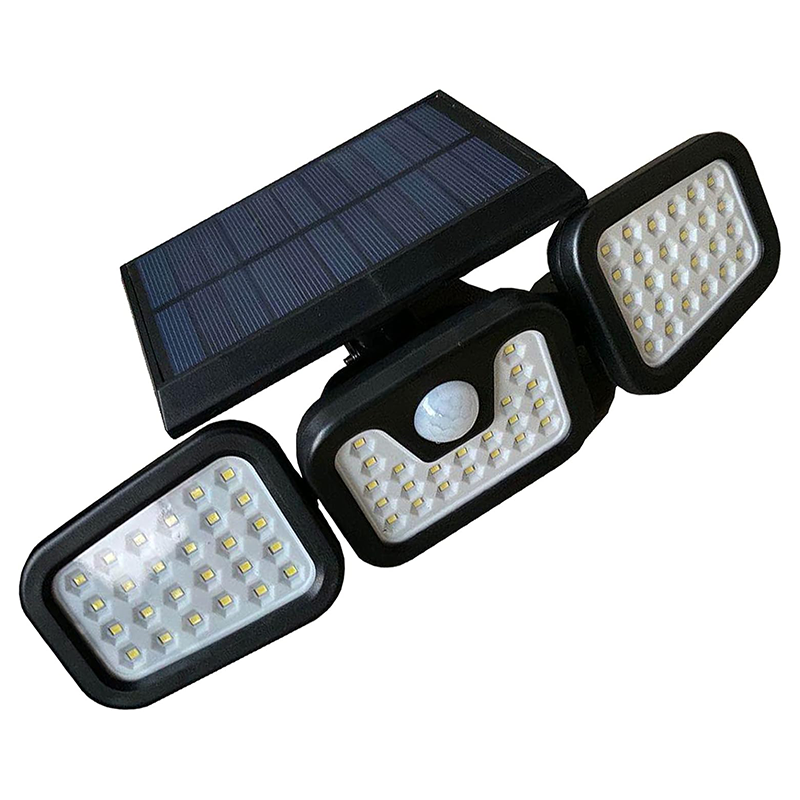 Lampa solarna zewnętrzna, 3 regulowane klosze, szeroki kąt oświetlenia 270°, wodoodporność IP44, bezpieczny reflektor LED (dzienny)