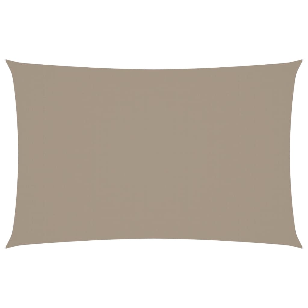 Żagiel przeciwsłoneczny prostokątny z wodoodpornej tkaniny Oxford, 2 x 5 m, kolor taupe