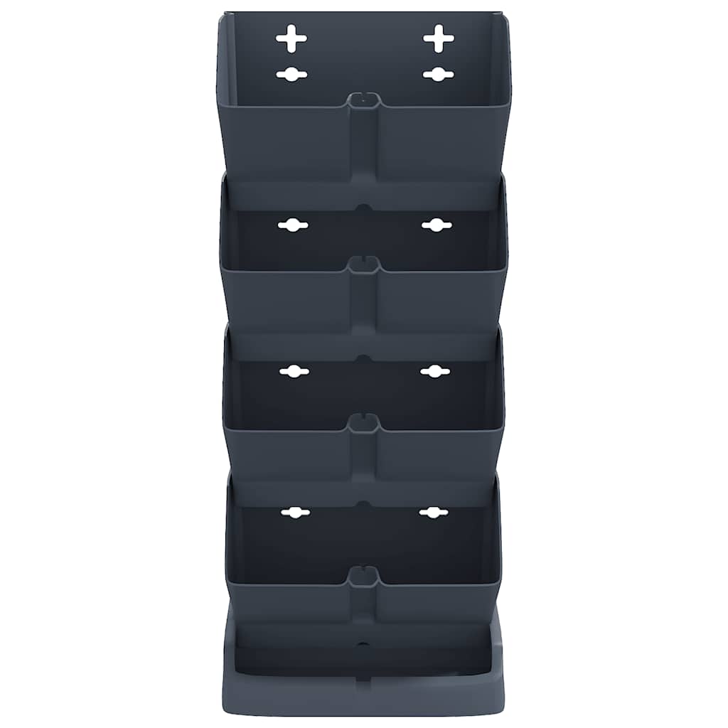 Zestaw doniczek do ogrodu wertykalnego, 4 szt., antracytowy, PP