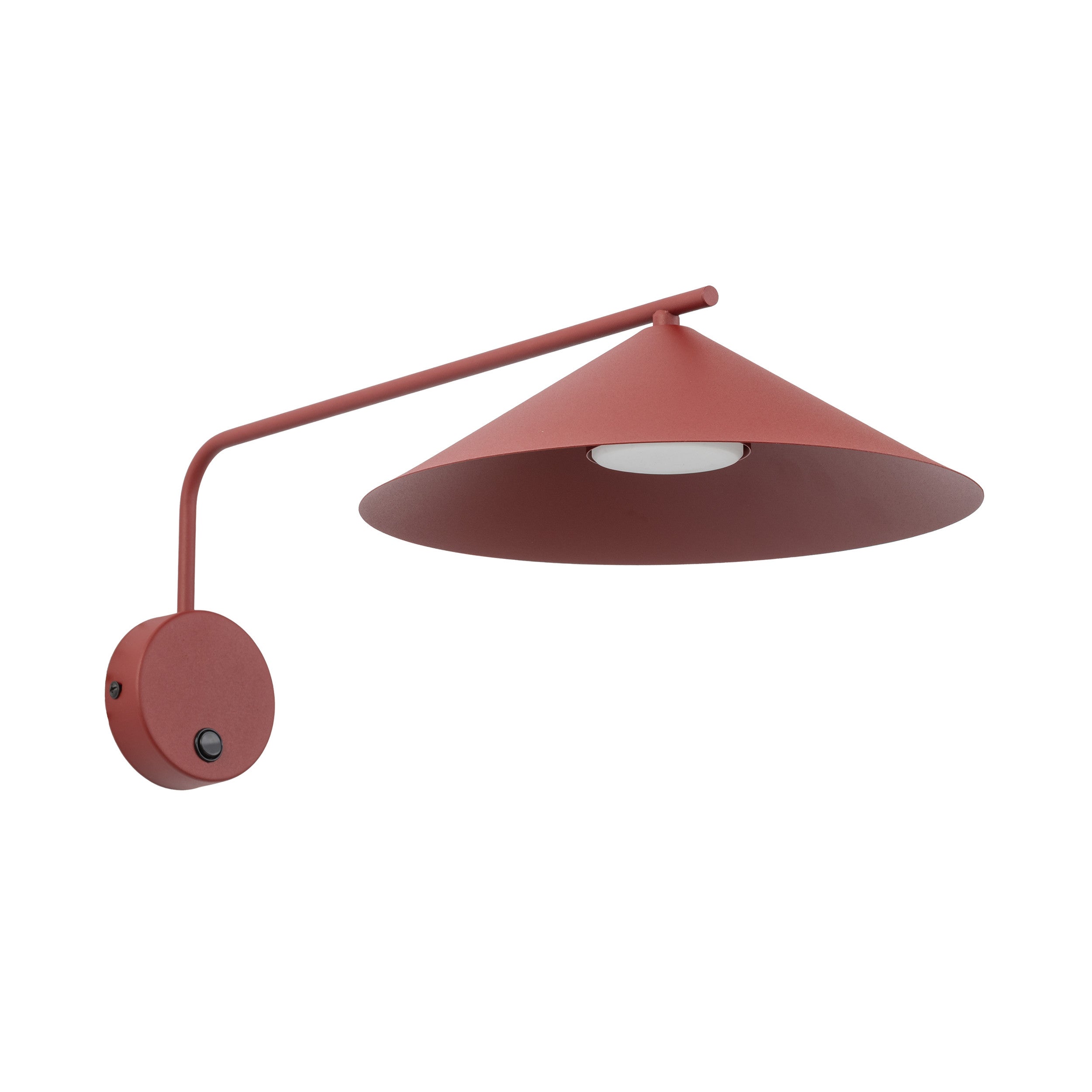 Bordowy Kinkiet Tk Lighting Lume M Burgund 1Xgx53 Stożek Metalowy