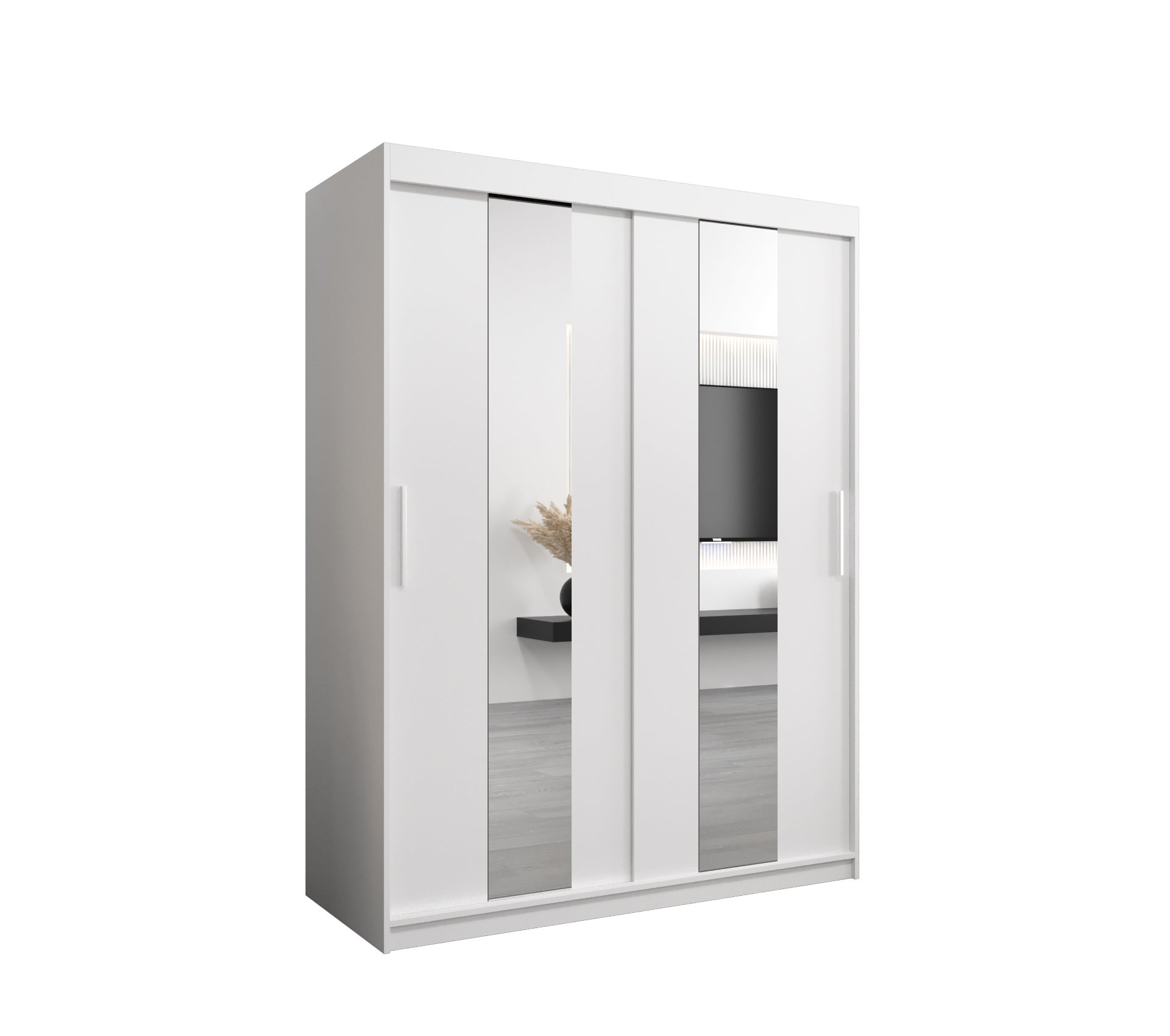 Szafa przesuwna garderoba POLE 150 x 62 x 200 cm Biały - Abiks Meble