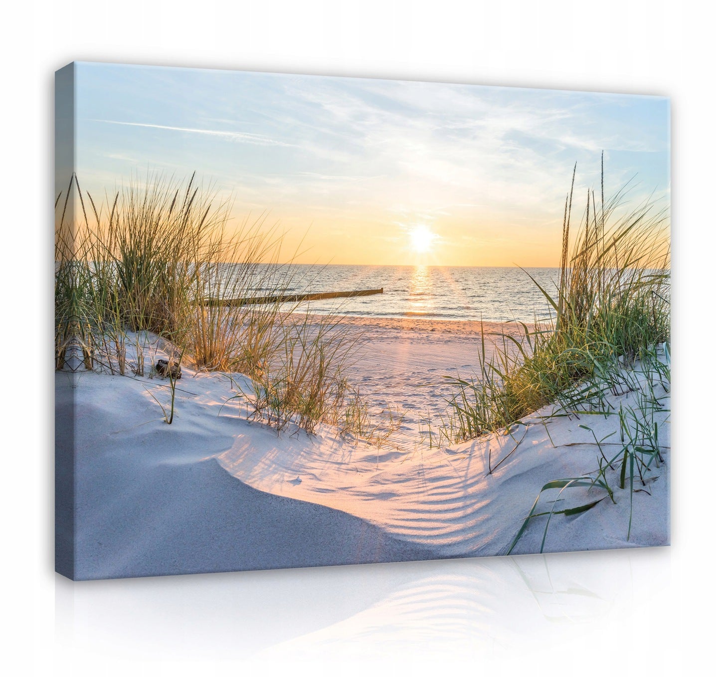 Obraz na płótnie ścianę Plaża Morze Zachód Słońca 60x40 cm Dekoracja Ścienna do Sypialni Salonu