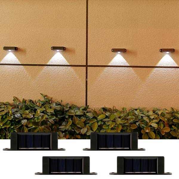 Wodoodporna lampa solarna kinkiet szt automatyczne oświetlenie zewnętrzne białe światło dioda LED nowoczesny design do bramy dekoracja ogrodu