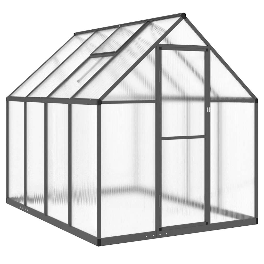 Szklarnia Ogrodowa 224x169 cm z Poliwęglanu Antracytowo-Przezroczysta