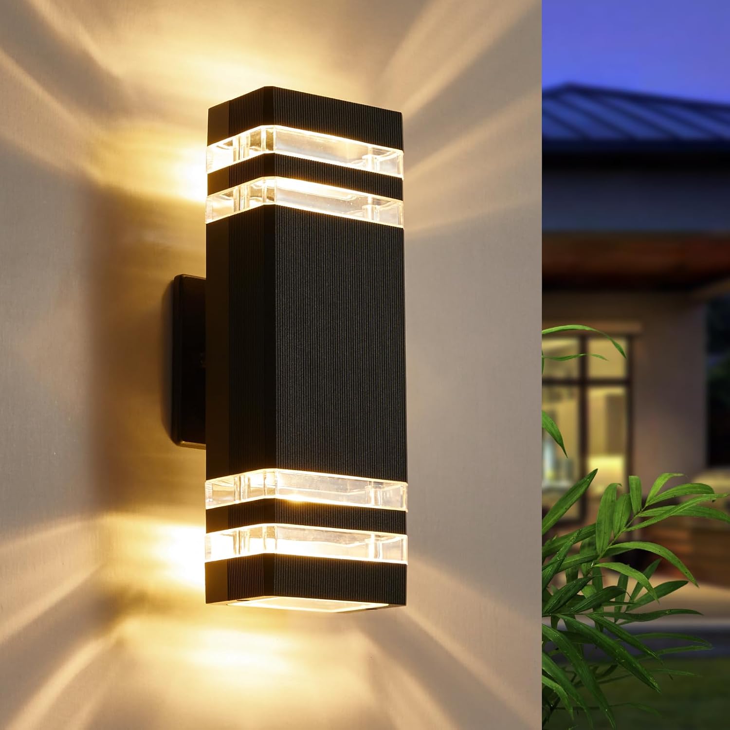 Zewnętrzne lampy ścienne, wodoodporne lampy na ganki, dwugłowicowe lampy ścienne, odpowiednie do ogrodów i ganków