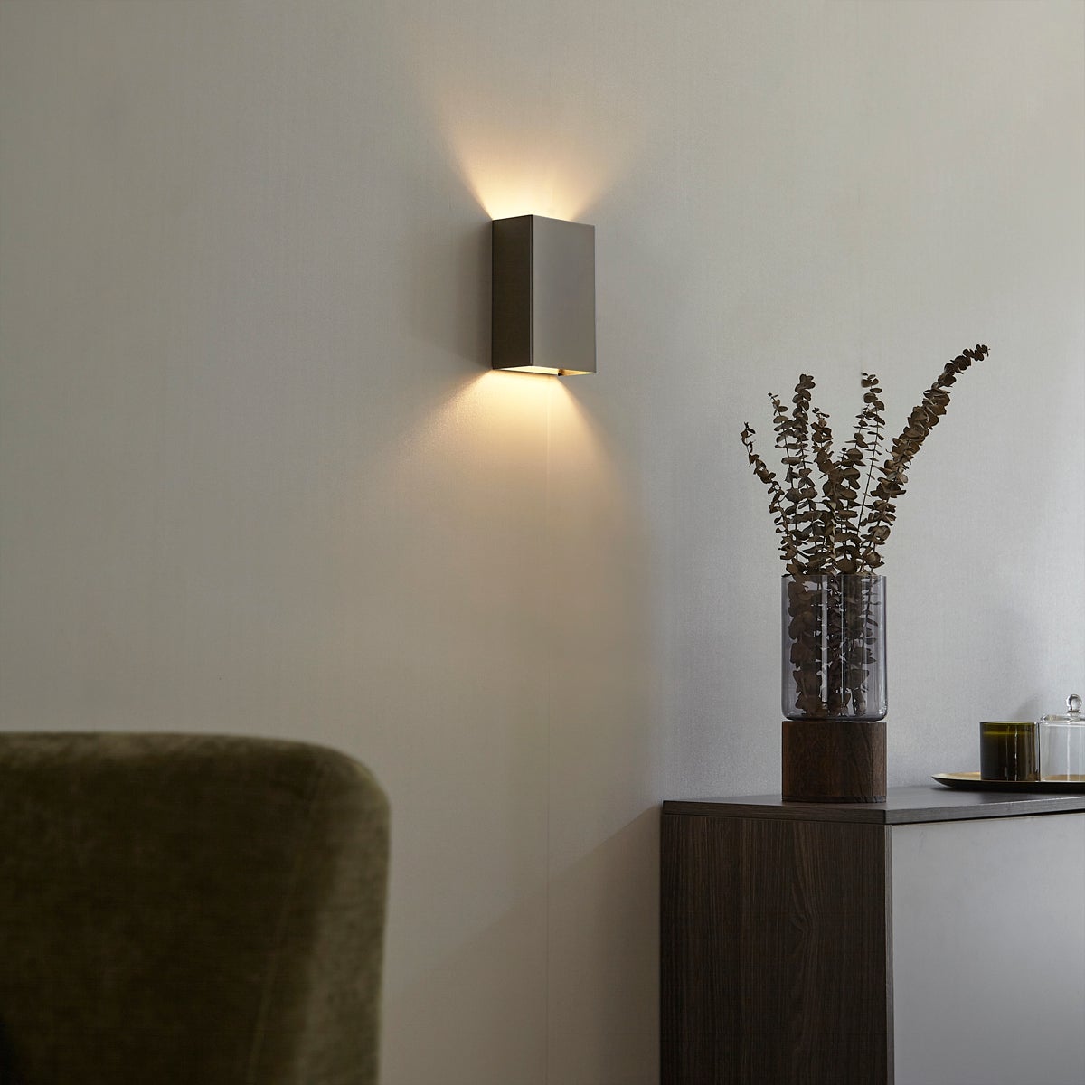 Qazqa nowoczesny lampa up & down - Otan - gunmetal, max. 8w, g9, z 2 punktami świetlnymi, 24cm, IP20 oświetlenie wewnętrzne