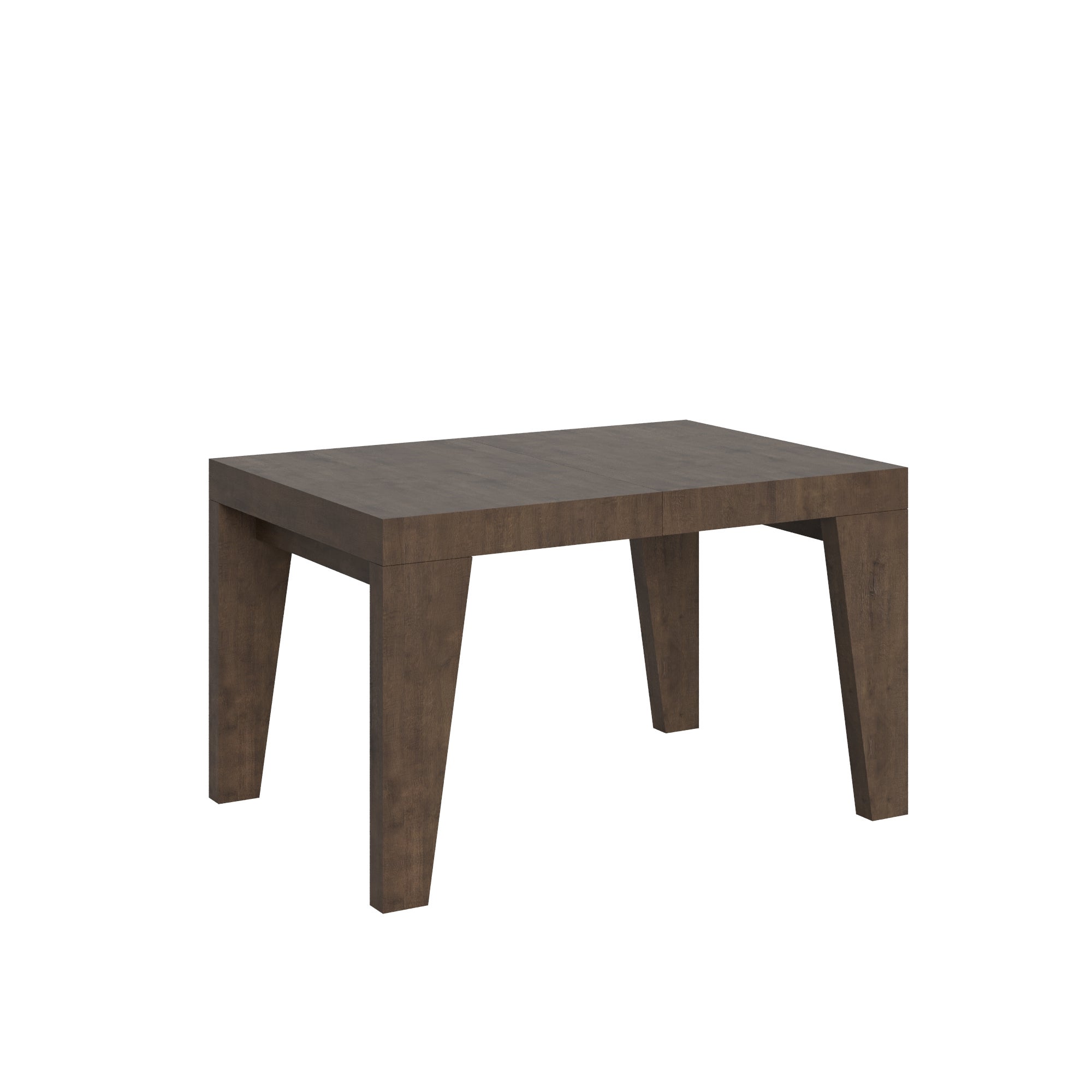 Mesa telescópica NAXY de 90x140 cm, hasta 244 cm, efecto madera de nogal macizo.