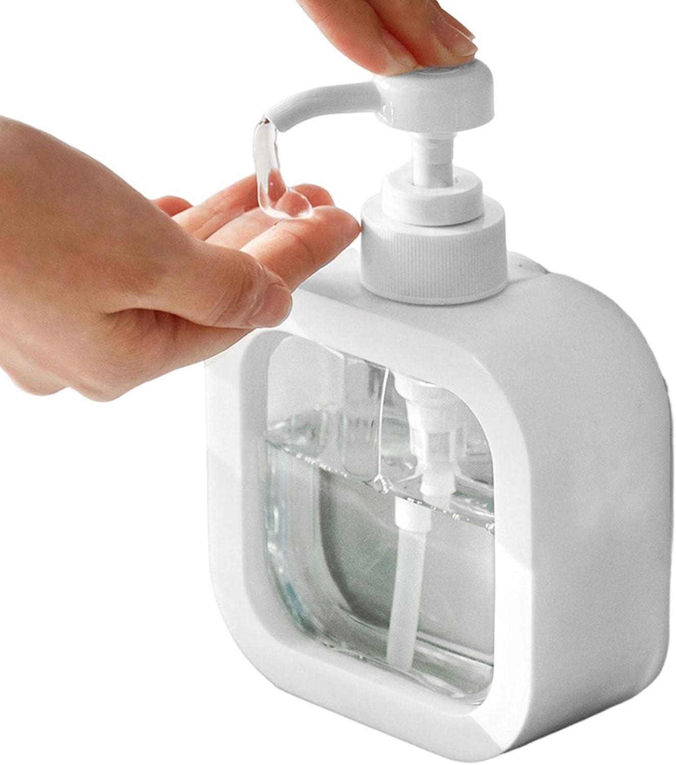 Przenośny dozownik mydła z możliwością ponownego napełniania - Do szamponu i balsamu podróżnego - Pojemność 300 ml - Wymiary 10,2 x 5 x 17,5 cm - Pust