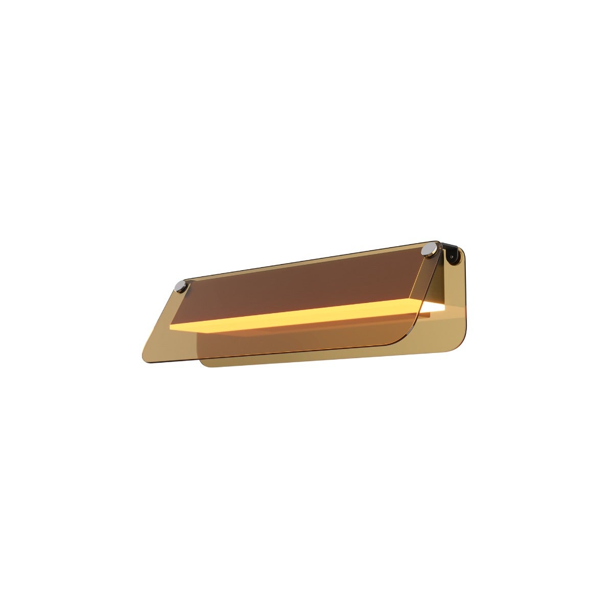 Maytoni Flat Nowoczesna, zintegrowana lampa ścienna LED 30 cm, czarna, 3000 K, 730 lm, klosz bursztynowy