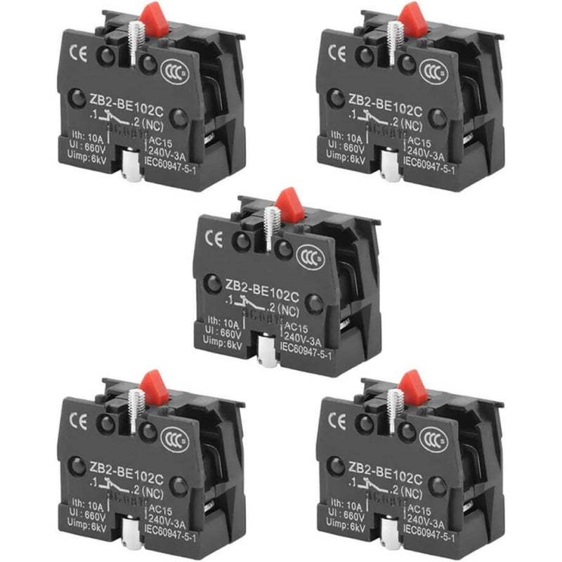 Przełącznik kołyskowy joystick NO NC 10 A 600 V ZB2-BE101C/BE102C, 5 sztuk