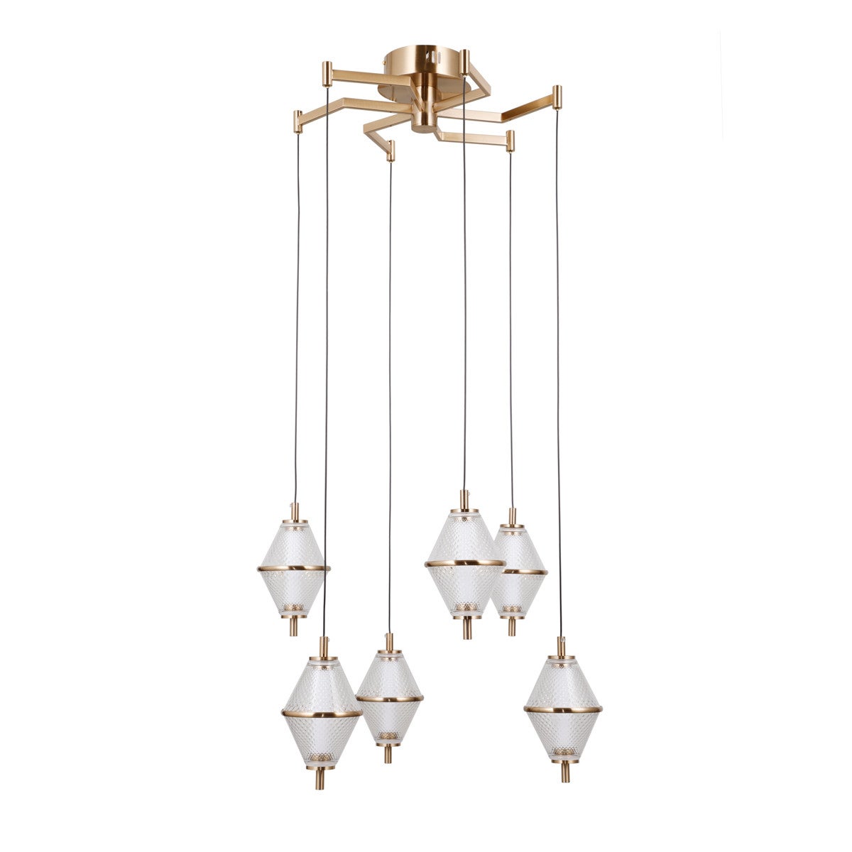 Lampa wisząca FUENTE LED 30W Ciepła biel 1795lm złota wym: 120 x 58 x 58 cm Italux