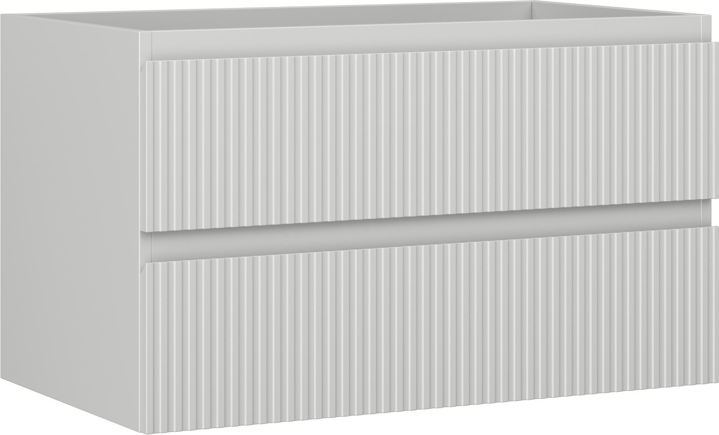 Mexen Rivel szafka łazienkowa podumywalkowa 80 cm, 2 szuflady, ryflowana , szara mat - 91A20-08047-2-BFF62