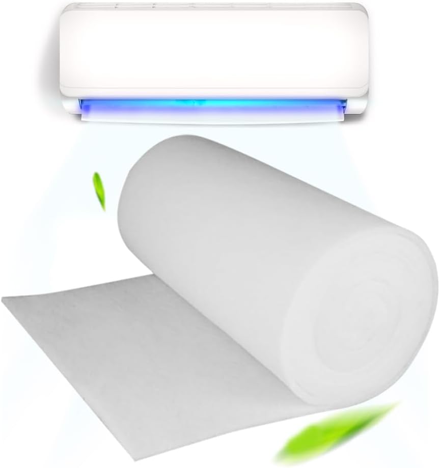 Filtr siatkowy do klimatyzatora 100 cm, białe medium filtracyjne do wentylacji, filtr kanałowy do klimatyzacji, akcesoria do klimatyzacji z węglem akt