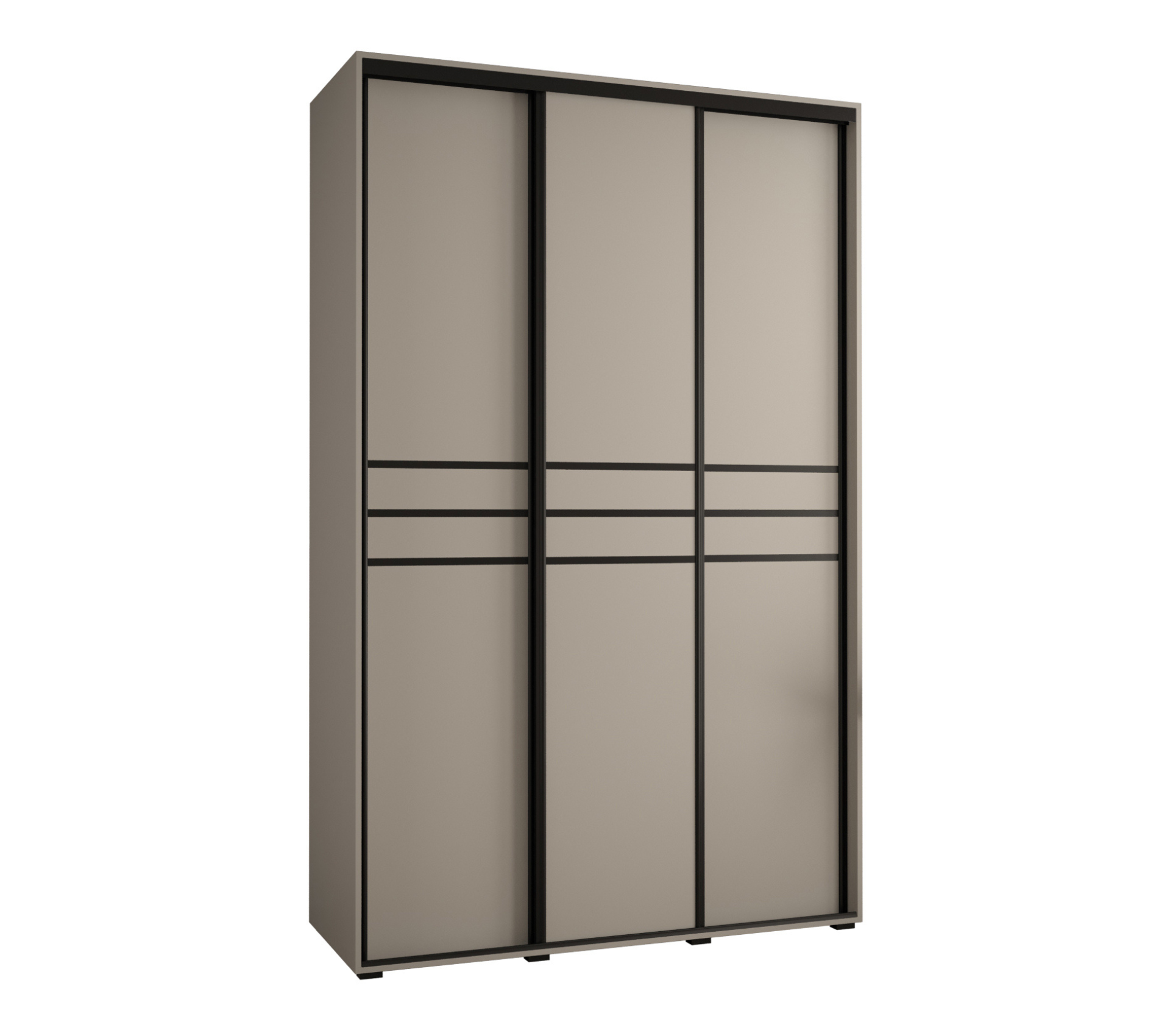 Szafa przesuwna wysoka Dakota 10 160 x 60 x 235,2 cm kaszmir + u. czarny - Abiks Meble