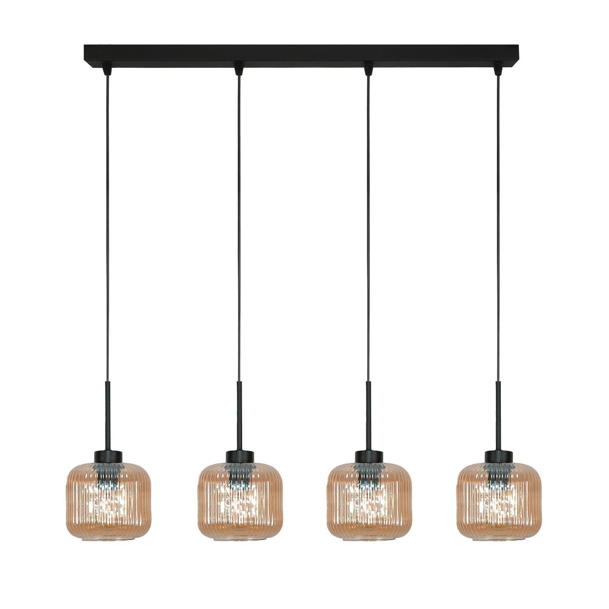 Lampa wisząca 4 punktowa bursztynowa do jadalni E27 60W BEKA AMBER Edylit