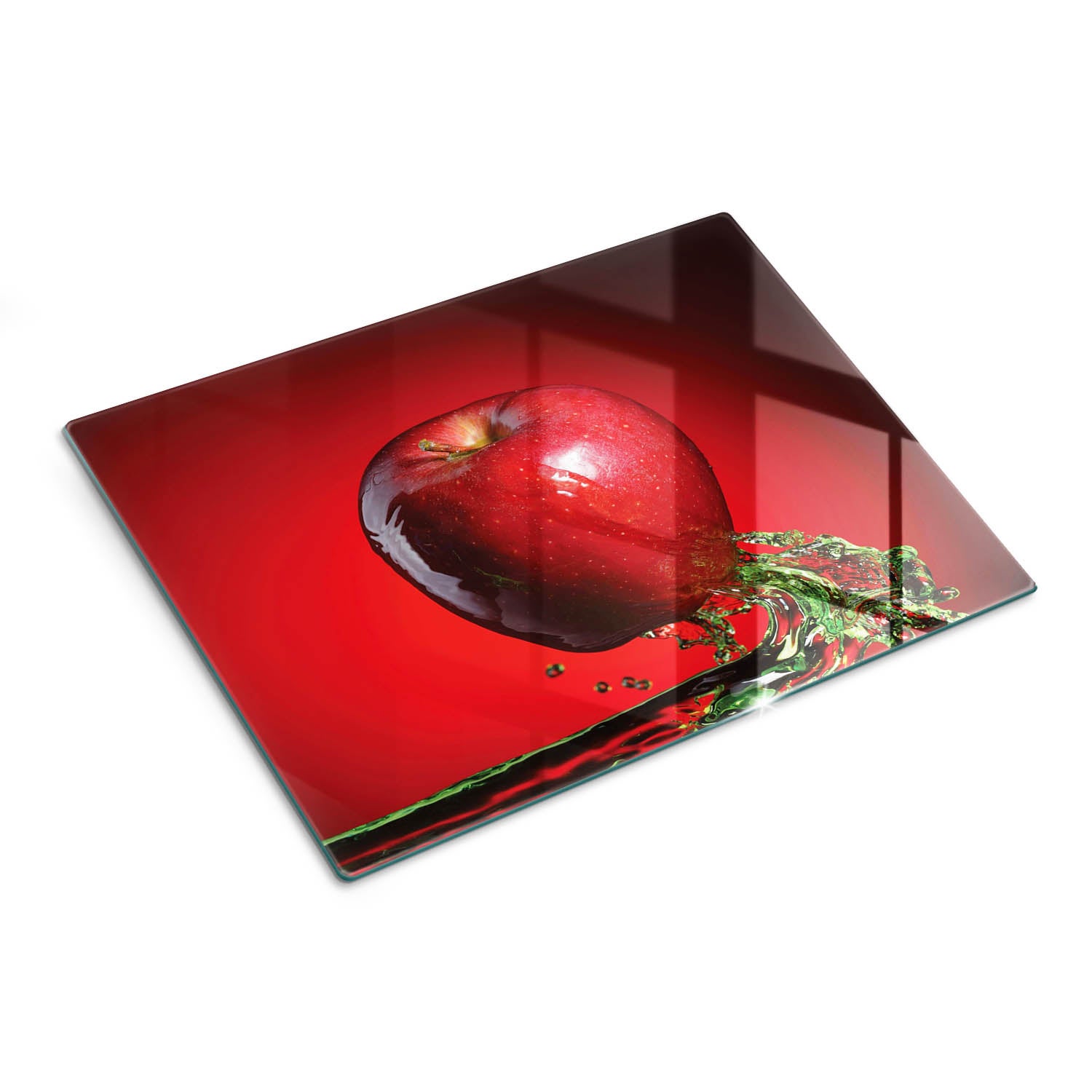 Deska szklana do kuchni z dekoracyjnym wzorem - Czerwone Jabłko - 30x40 - Tulup