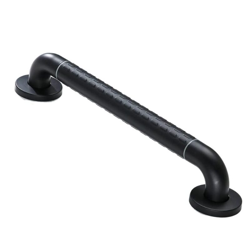 Uchwyty łazienkowe 30 cm, uchwyty dla osób niepełnosprawnych, rampy antypoślizgowe, uchwyty do toalet. Czarne.