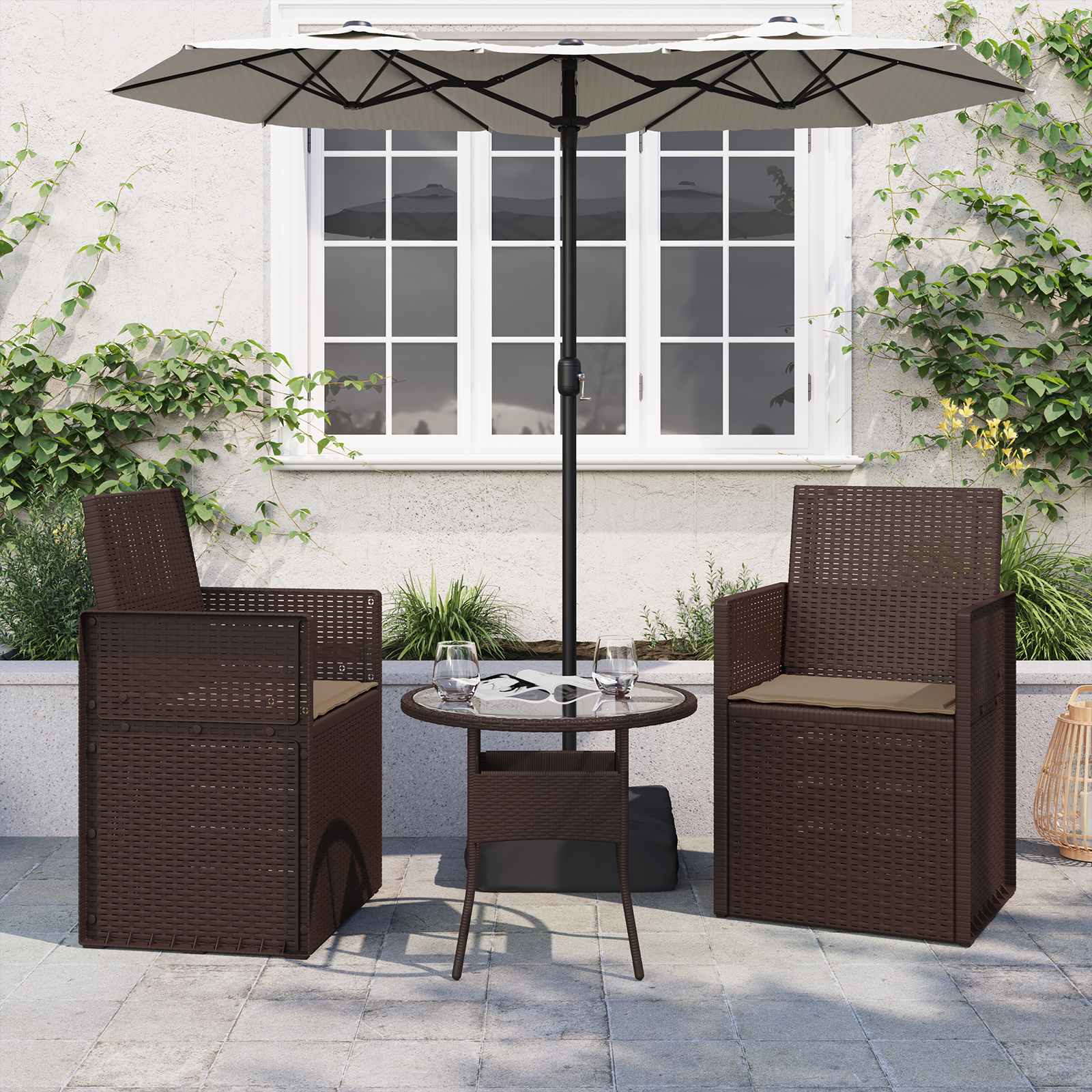 Poduszki na siedziska 2 pcs Ciemnoszary 47 x 36 x 2 cm vidaXL