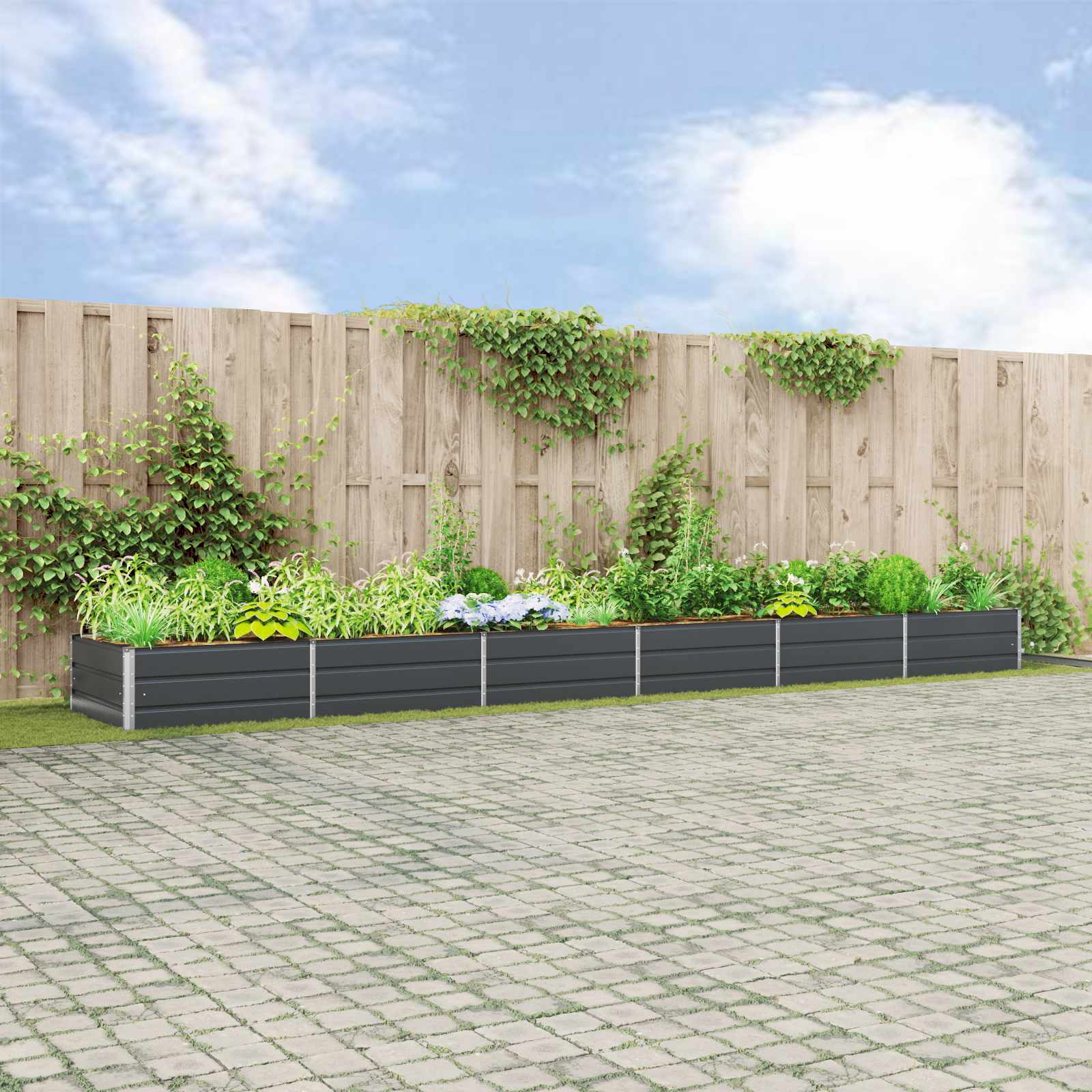 Donica Antracyt 580 x 100 x 45 cm Stal Galwanizowana vidaXL