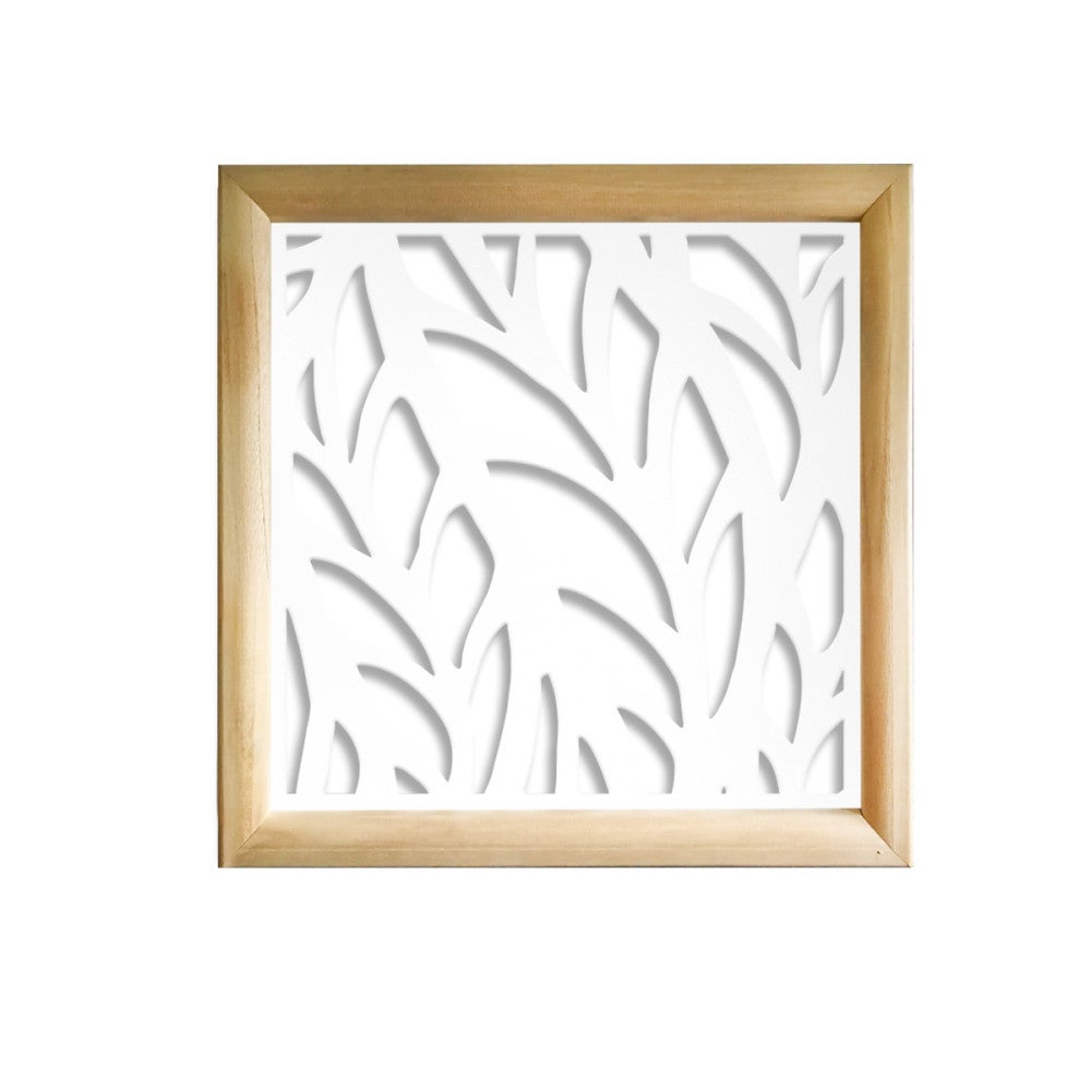 ALGAE - Kwadratowe moduły dekoracyjne z drewna i PVC - Rozmiar 98x98 cm - Grubość 64 mm - Kolor wewnętrzny BIAŁY