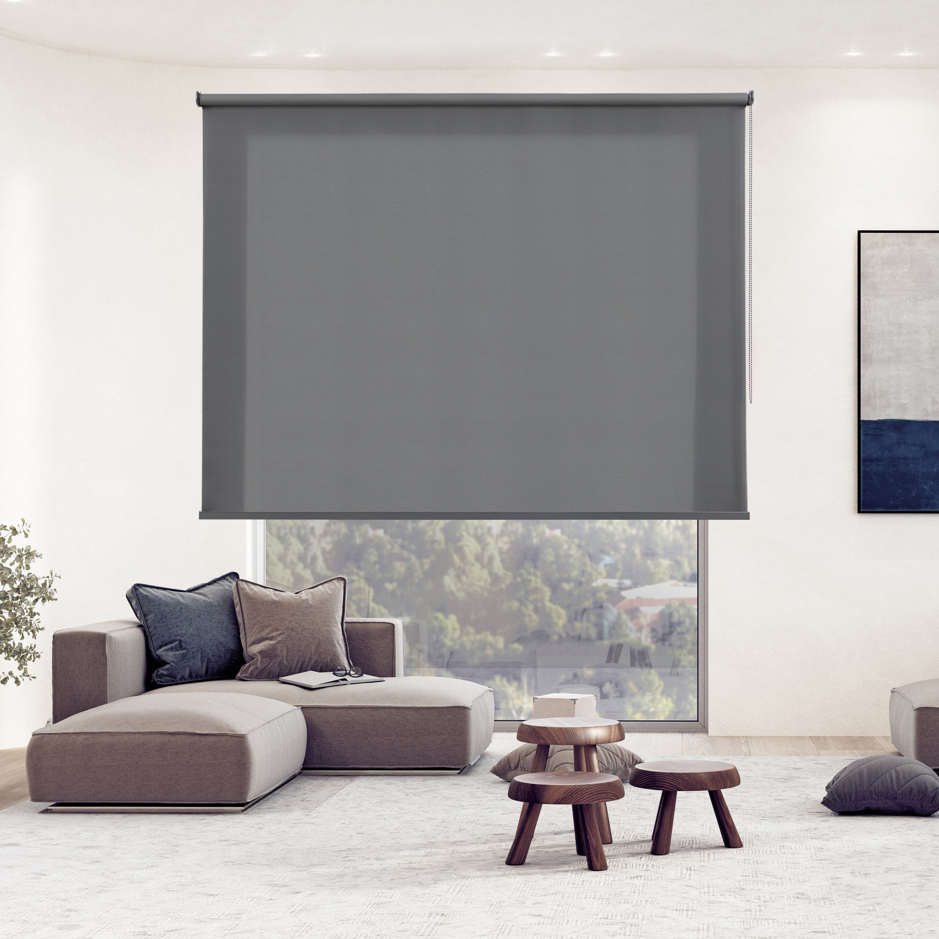Roleta Premium Półprzezroczysta z Aluminiowym Wykończeniem Szara oscuro 160x180 cm