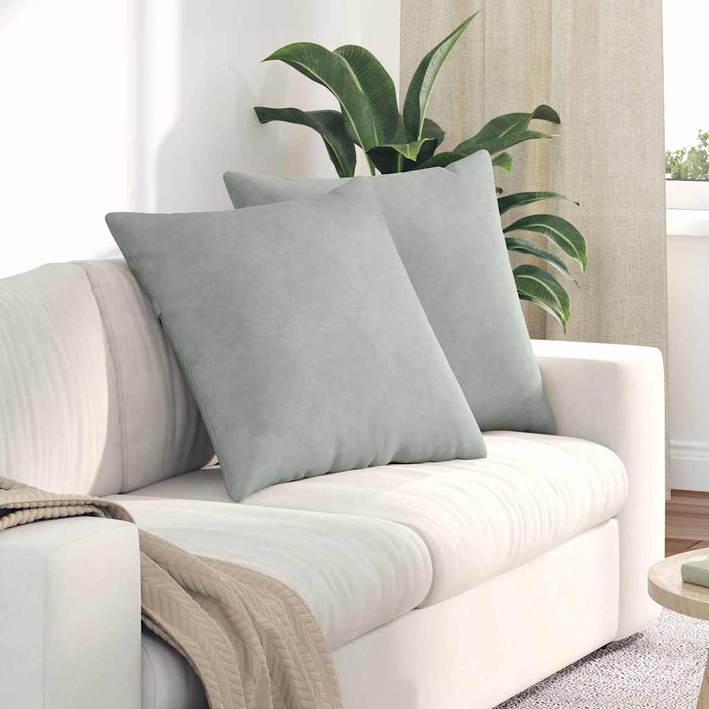 Poduszki na sofę 2 pcs Jasnoszary 80 x 80 cm Tkanina sztruksowa vidaXL