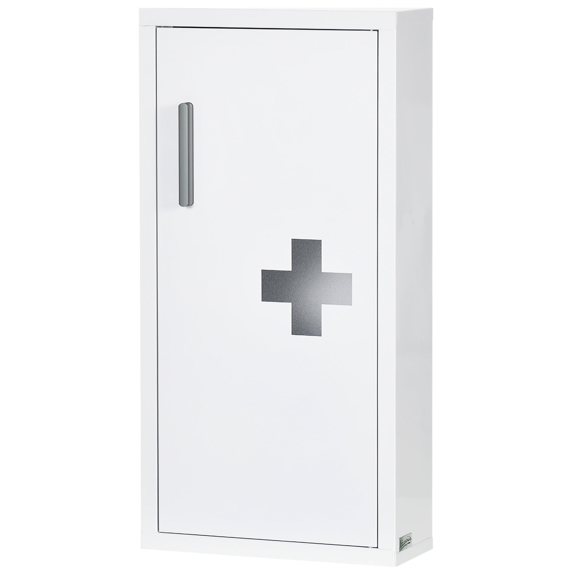 Szafka na wisząca z 2 półkami, 3 poziomami i magnetycznymi drzwiami metalowymi, 30 x 12 x 60 cm, biała