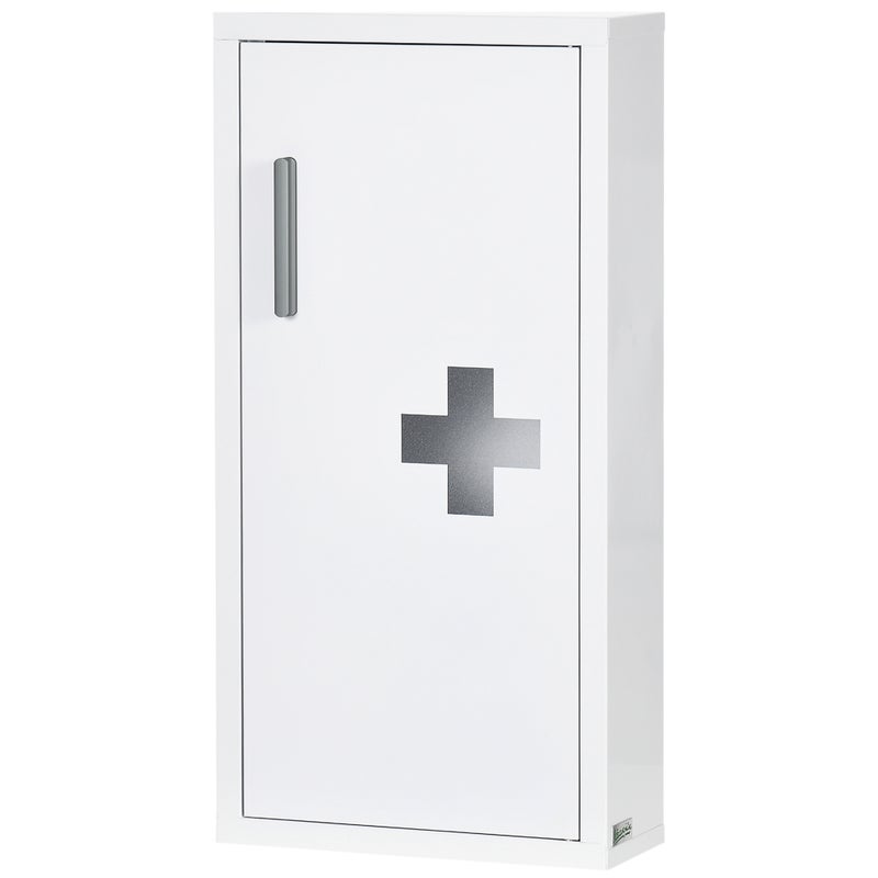 Szafka na wisząca z 2 półkami, 3 poziomami i magnetycznymi drzwiami metalowymi, 30 x 12 x 60 cm, biała