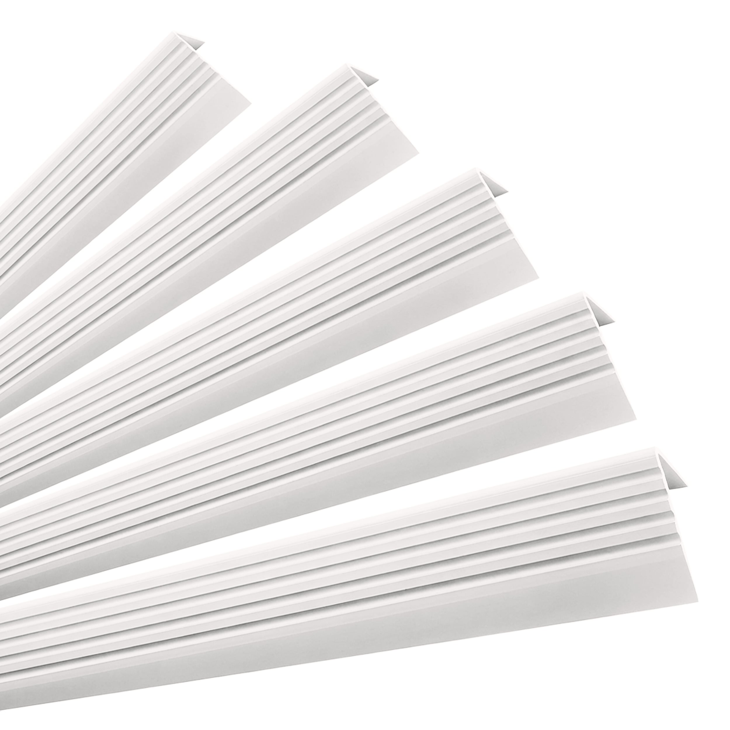 5x Profil schodowy samoprzylepny 50x42 mm PVC na krawędzie stopni z ryflowaniem - 100 cm, biały