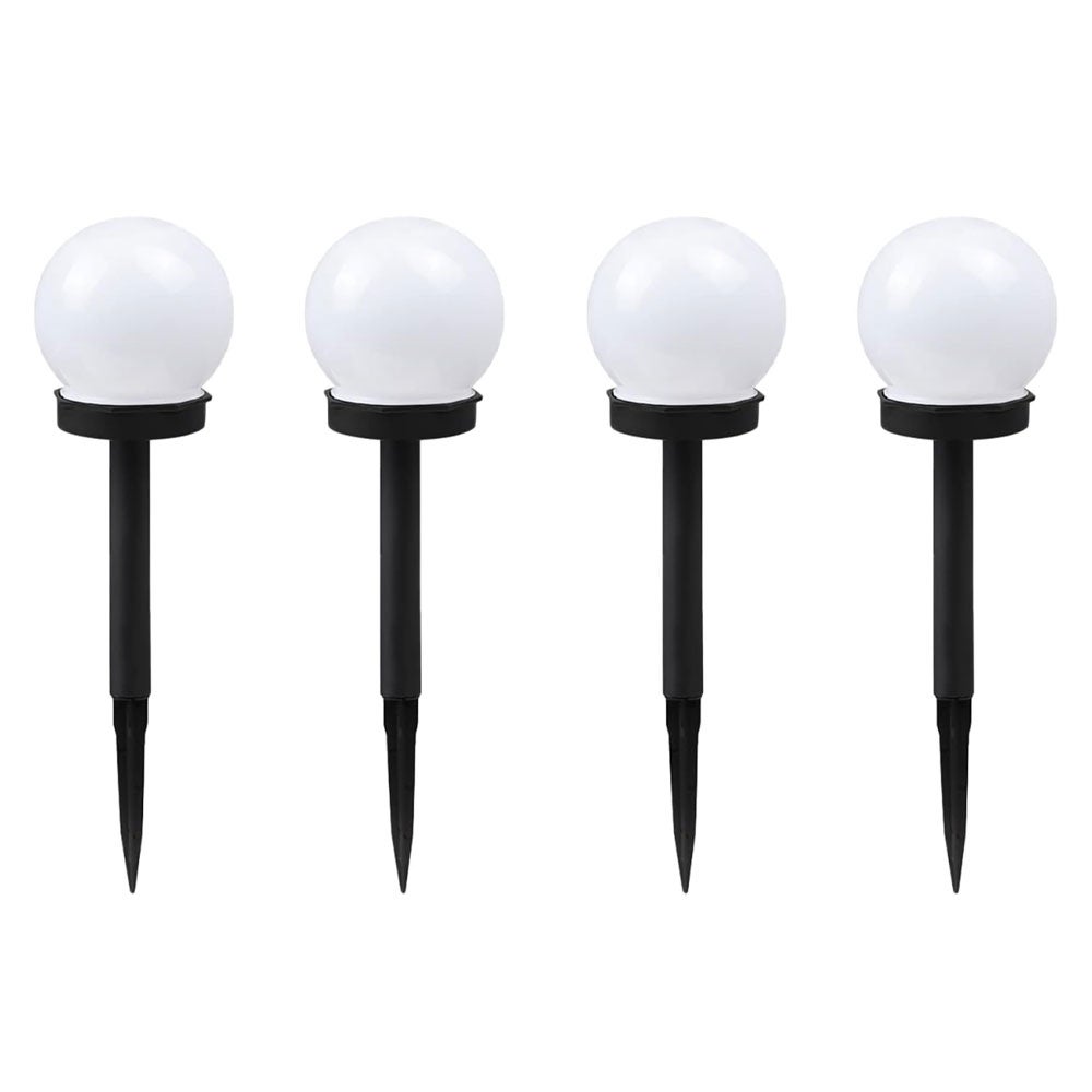 Zestaw 4 lamp solarnych LED, diody LED RGB, białe światło, 8 godzin pracy na baterii, wodoodporność IP44