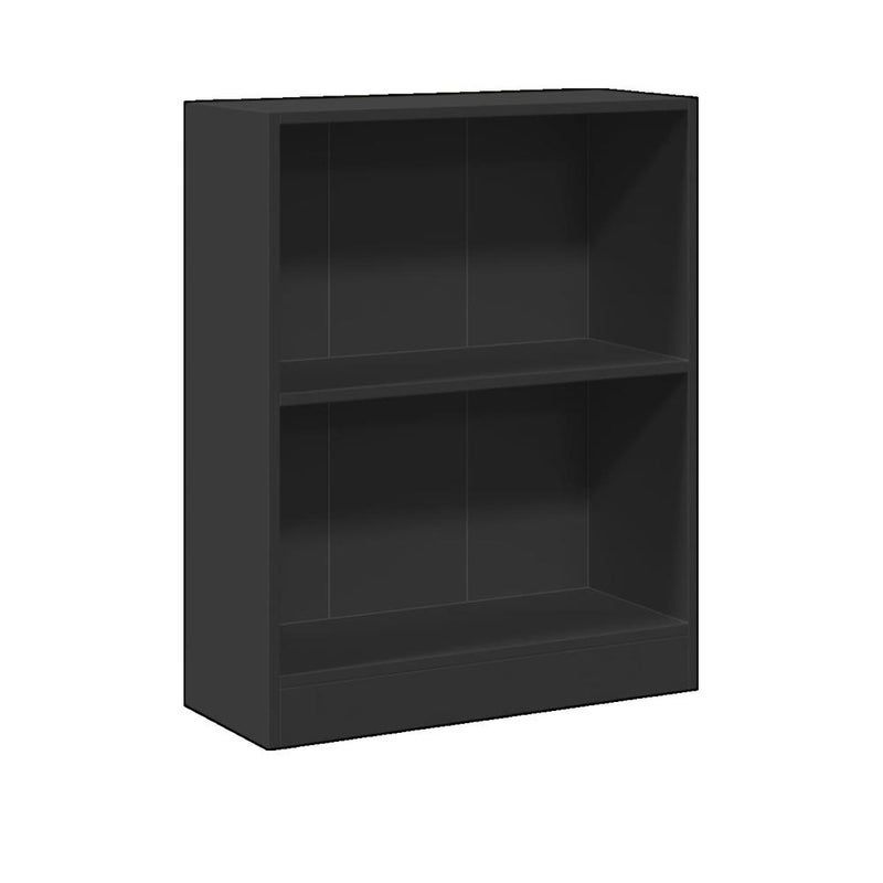 Biblioteczka vidaxl 2 poziomy drewno inżynieryjne czarna kompaktowa