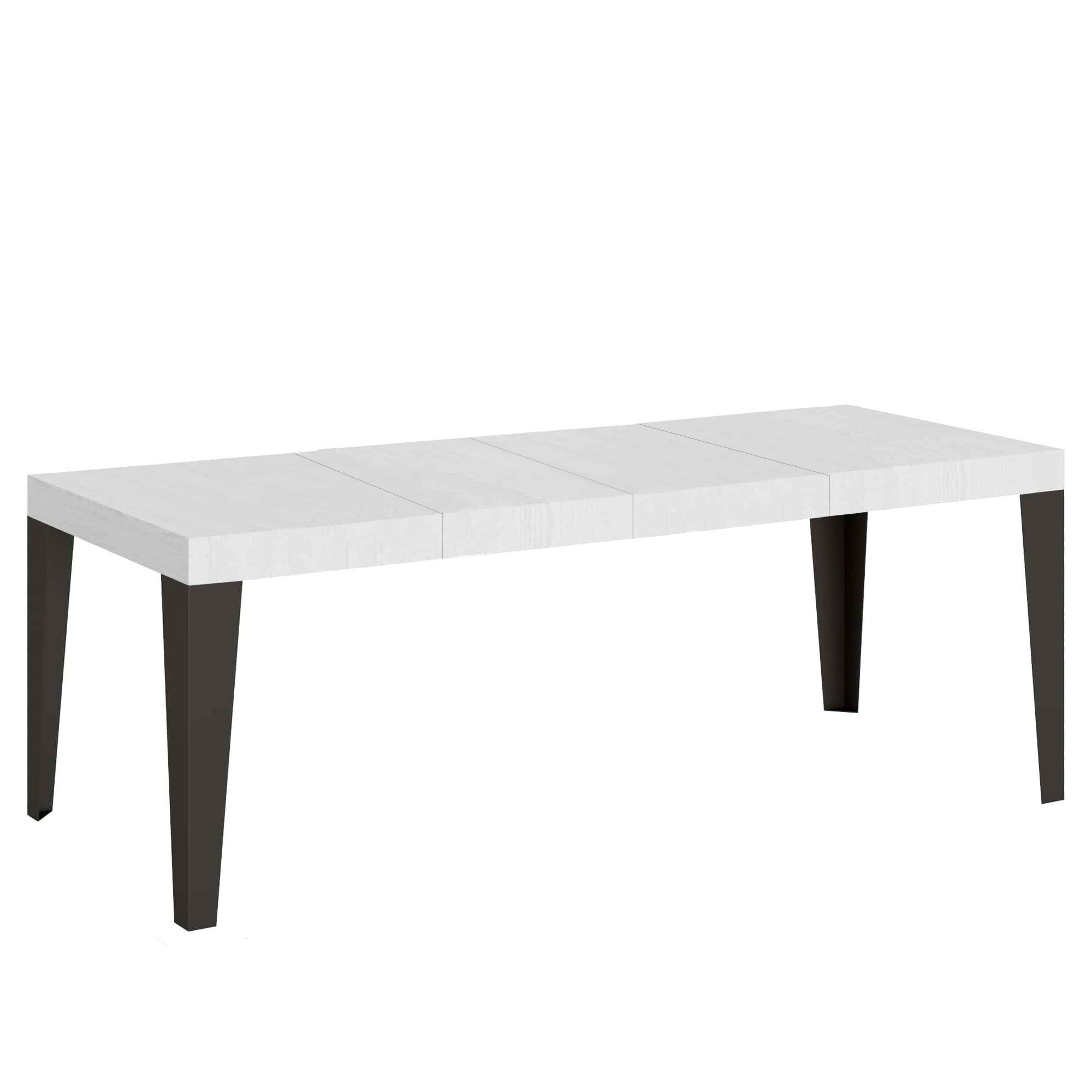 Stół rozkładany 90x180/284 cm Flame Premium Biały Jesion Stelaż Antracyt