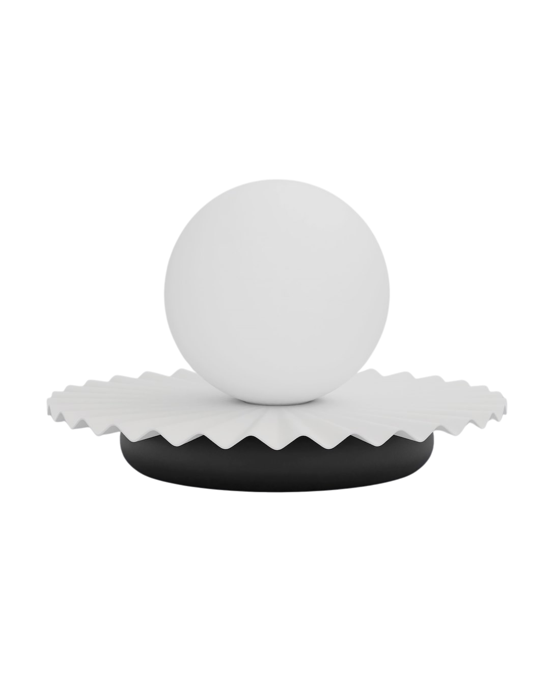 Lampa stołowa falowana rozeta szklana kula UMBRA 1xG9x8W metal biało-czarna wym:13x20x20cm IP20 Emibig