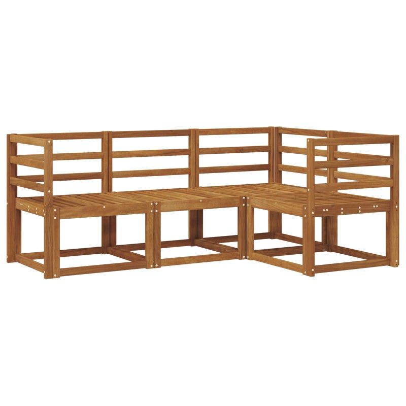 Zestaw sof na zewnątrz 4 pcs Naturalny Lite Drewno Akacji