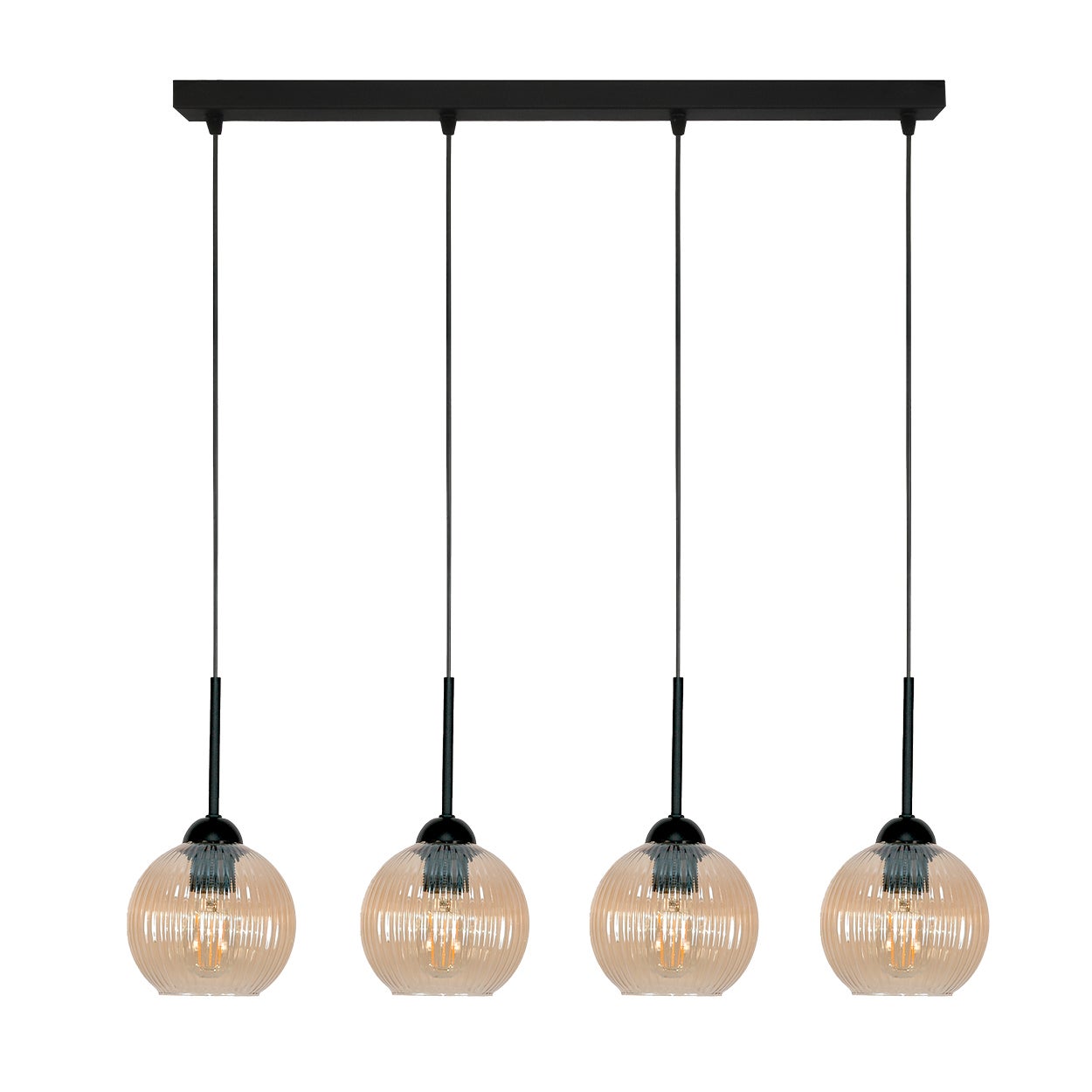 Lampa wisząca sufitowa bursztynowa PION industrialna loft 4xE27 Edylit
