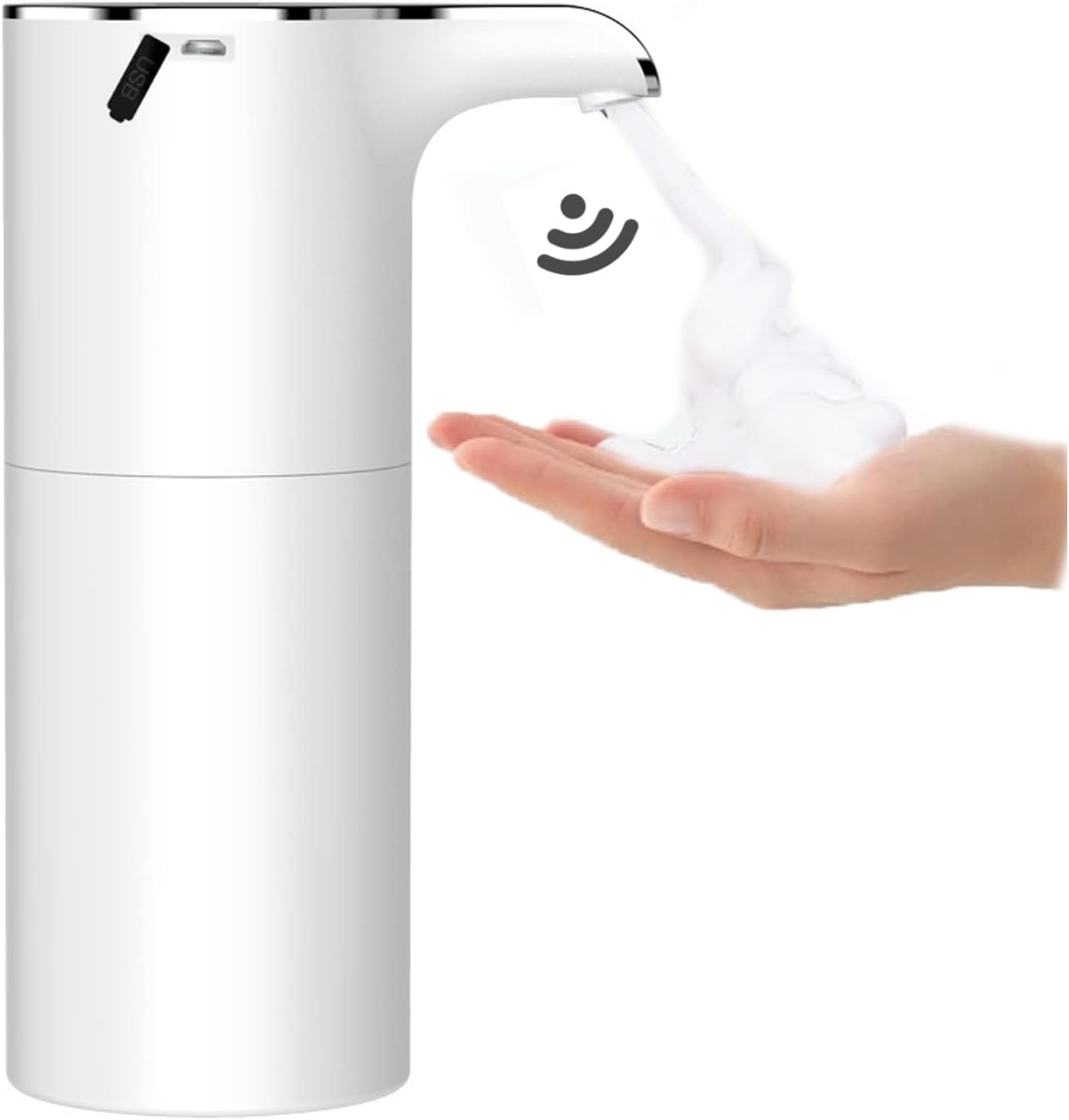 450 ml Automatyczny dozownik mydła, dozownik mydła w piance ładowany przez USB, automatyczny dozownik mydła indukcyjnego, pojemność 150 ml