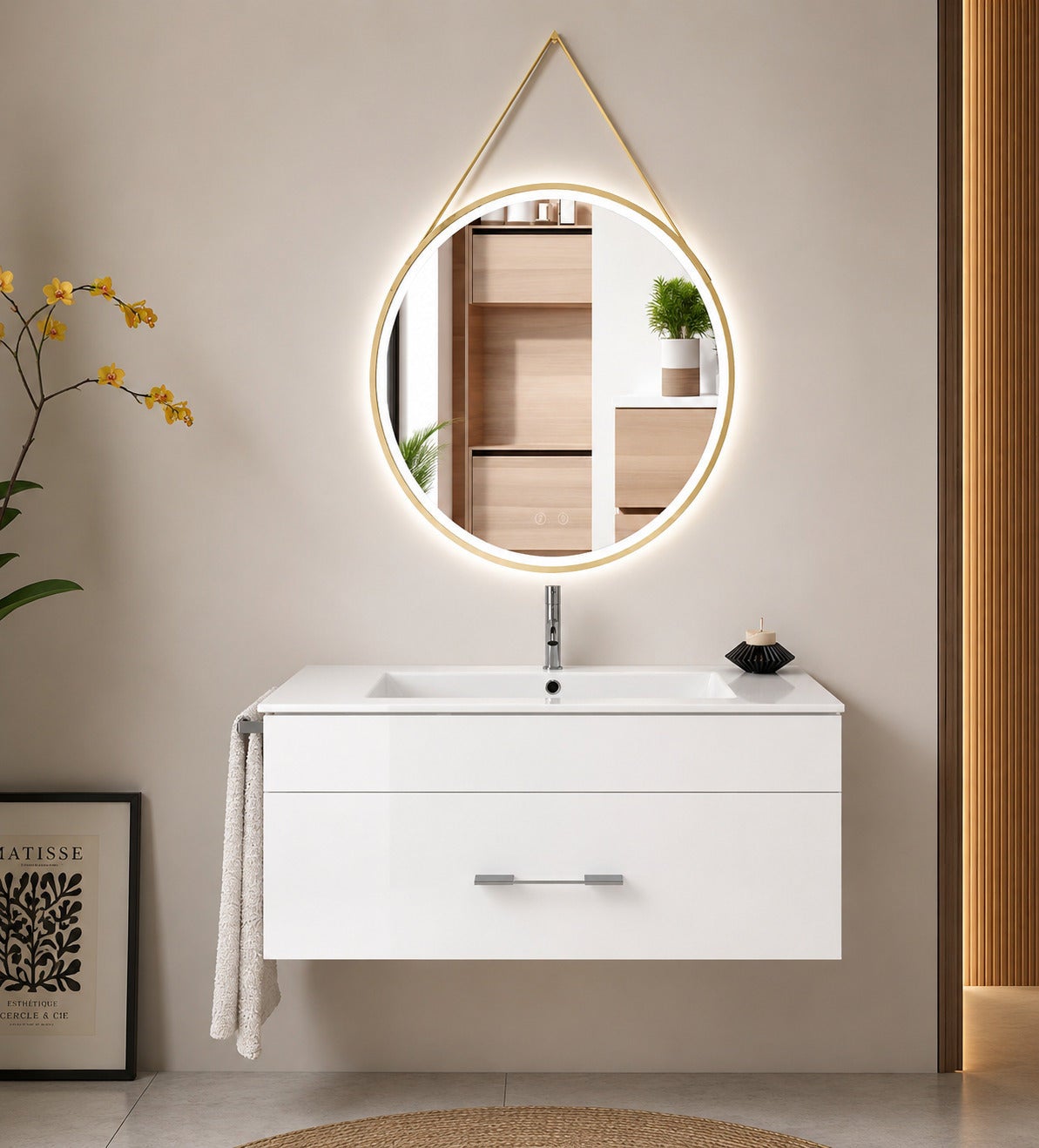 Szafka łazienkowa z umywalką ORIGENBATH FLORENCIA bez lustra 60x35 cm biały