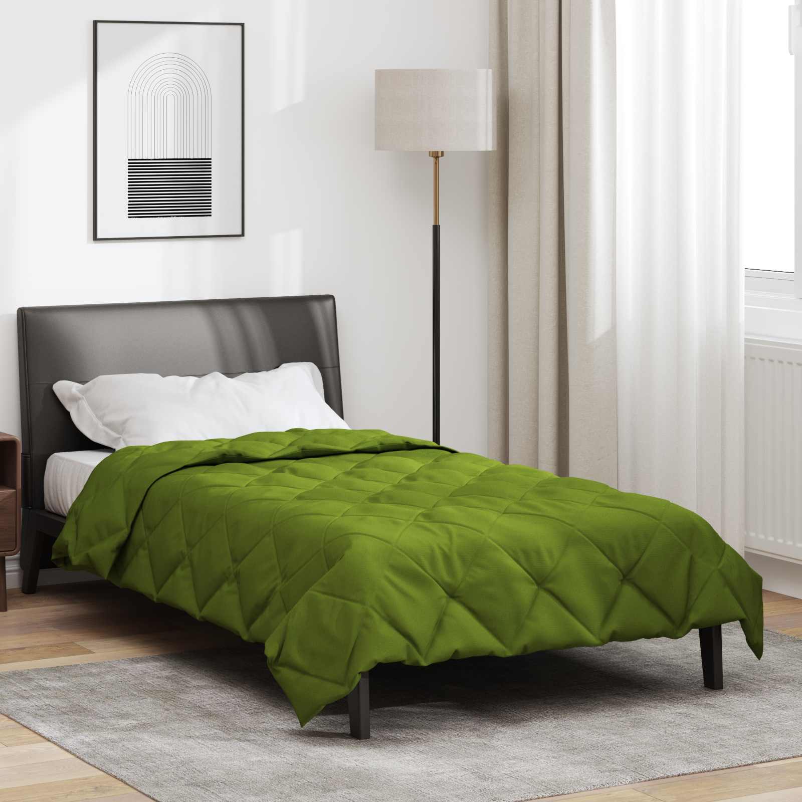Kołdra na cały rok Zielony 155 x 220 cm Mikrofibra vidaXL