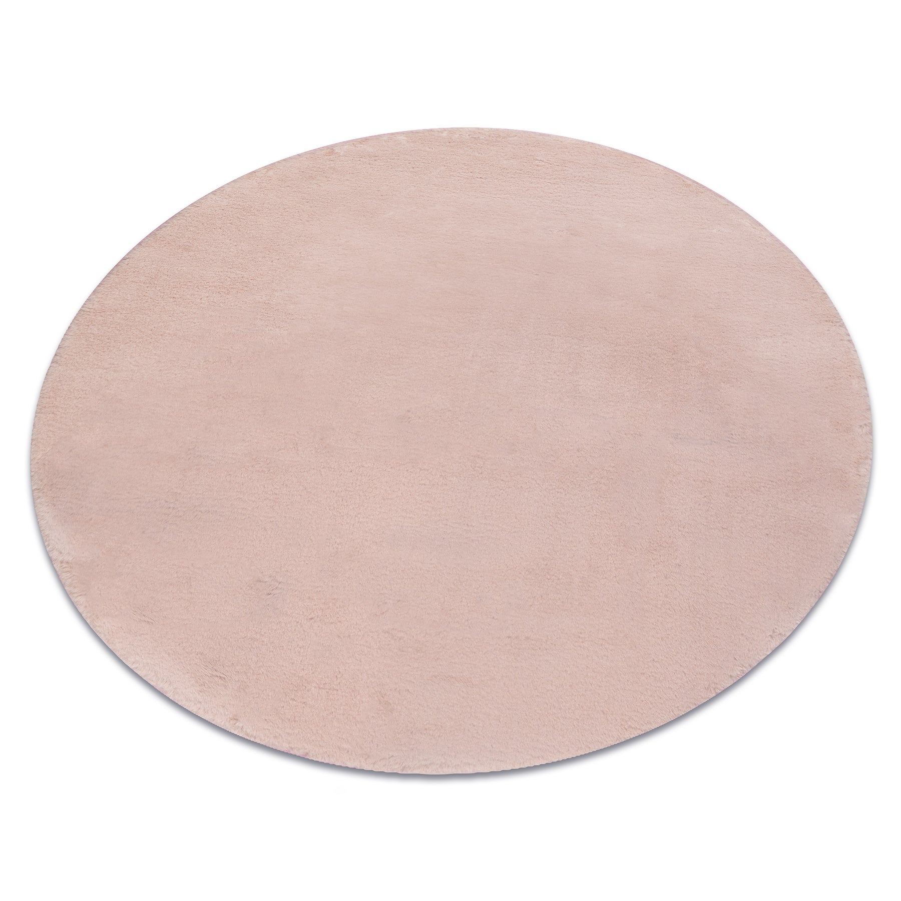 Dywan POSH koło Shaggy brudny róż gruby, pluszowy, antypoślizgowy, do prania koło 80 cm