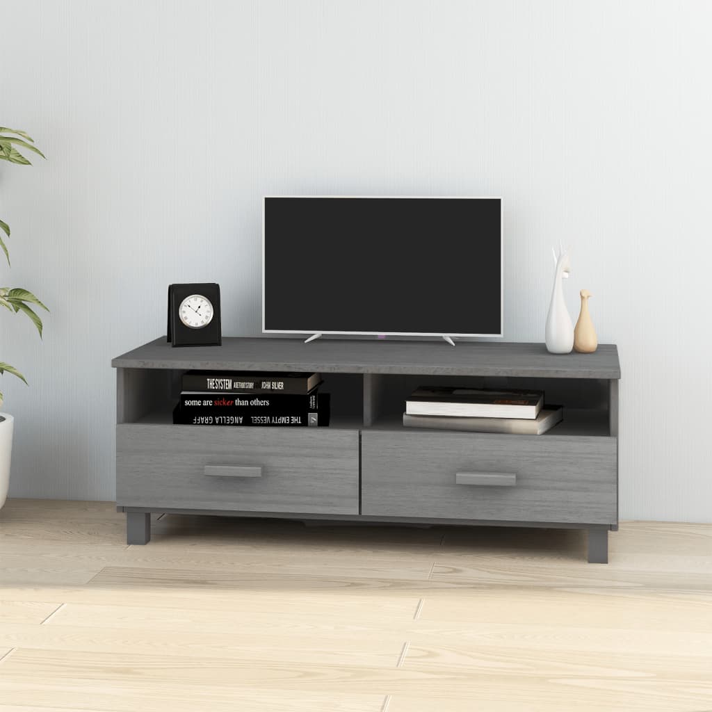 Szafka pod TV HAMAR, ciemnoszara, 106x40x40 cm, drewno sosnowe vidaXL