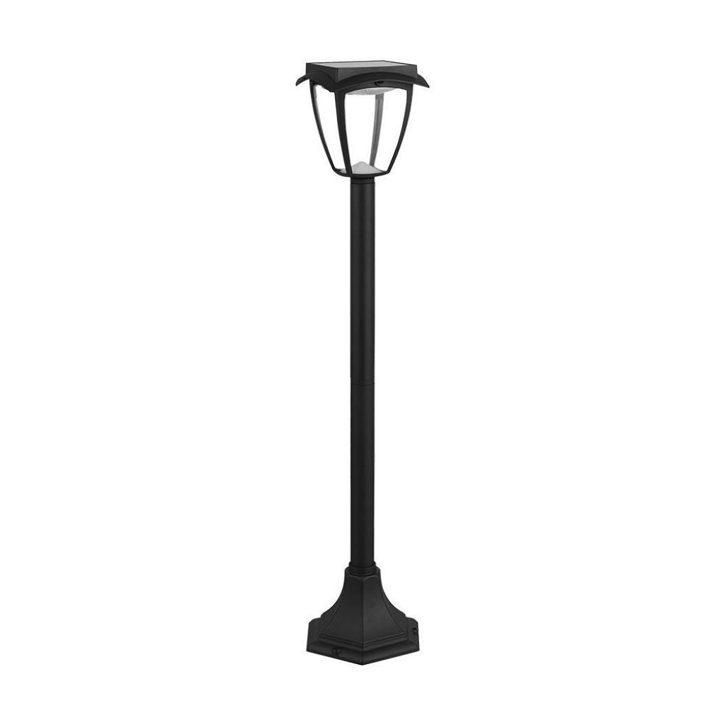 Solarna lampa ogrodowa LED Samsung z drążkiem, matowa czerń, 3000K+6000K, IP65