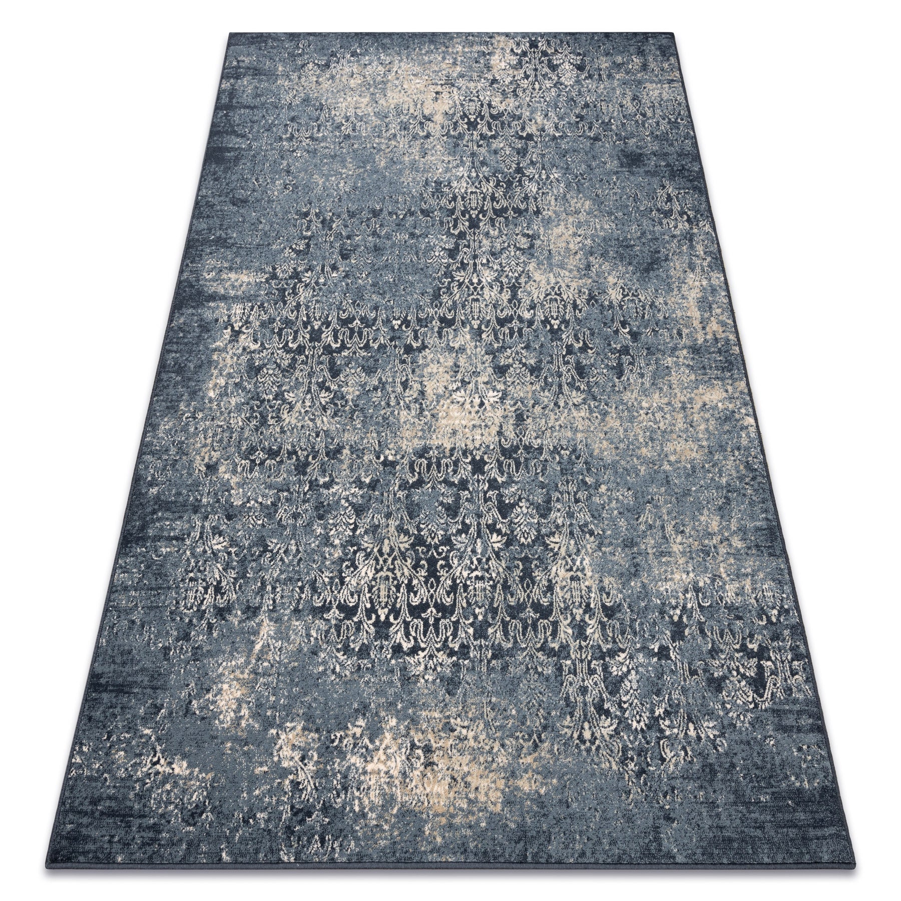 Dywan wełniany NAIN Przecierany vintage 7010/50911 granat / beż 120x170 cm